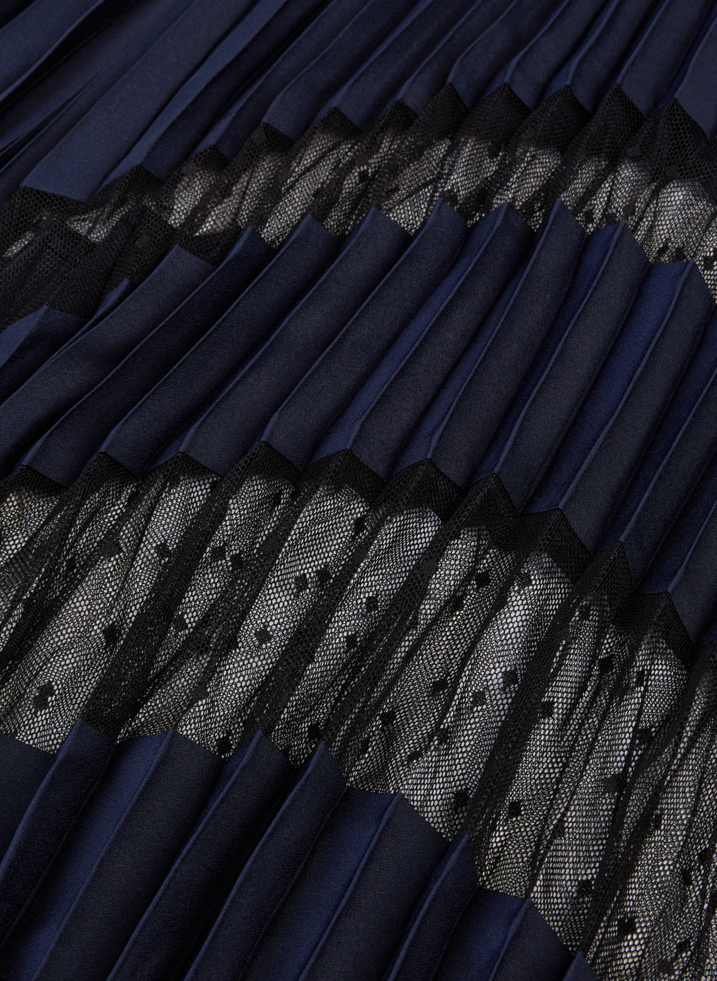 Jupe longue plissée Bleu