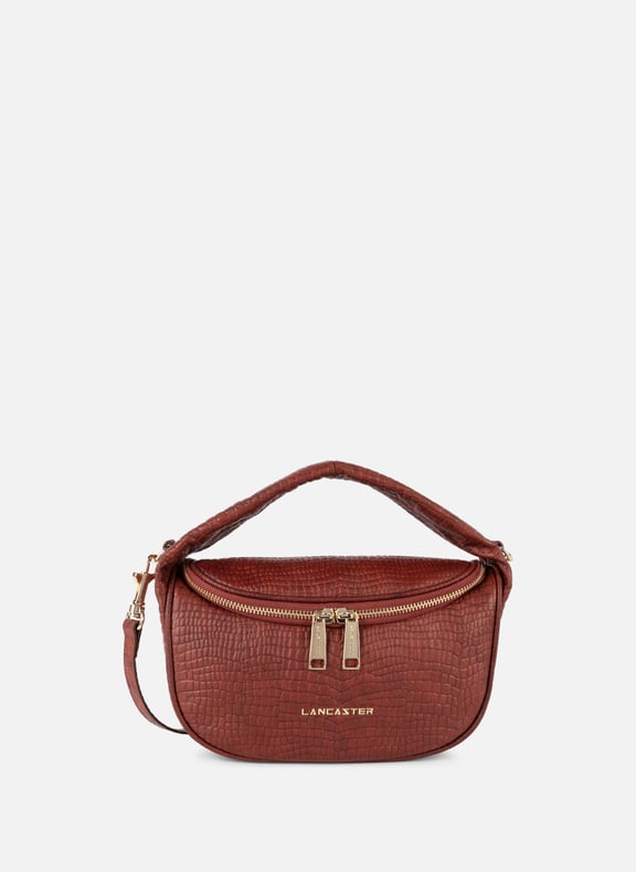 Vanity - mini croco vanity ceau Marron by LANCASTER LANCASTER Vanity - mini croco vanity ceau Marron