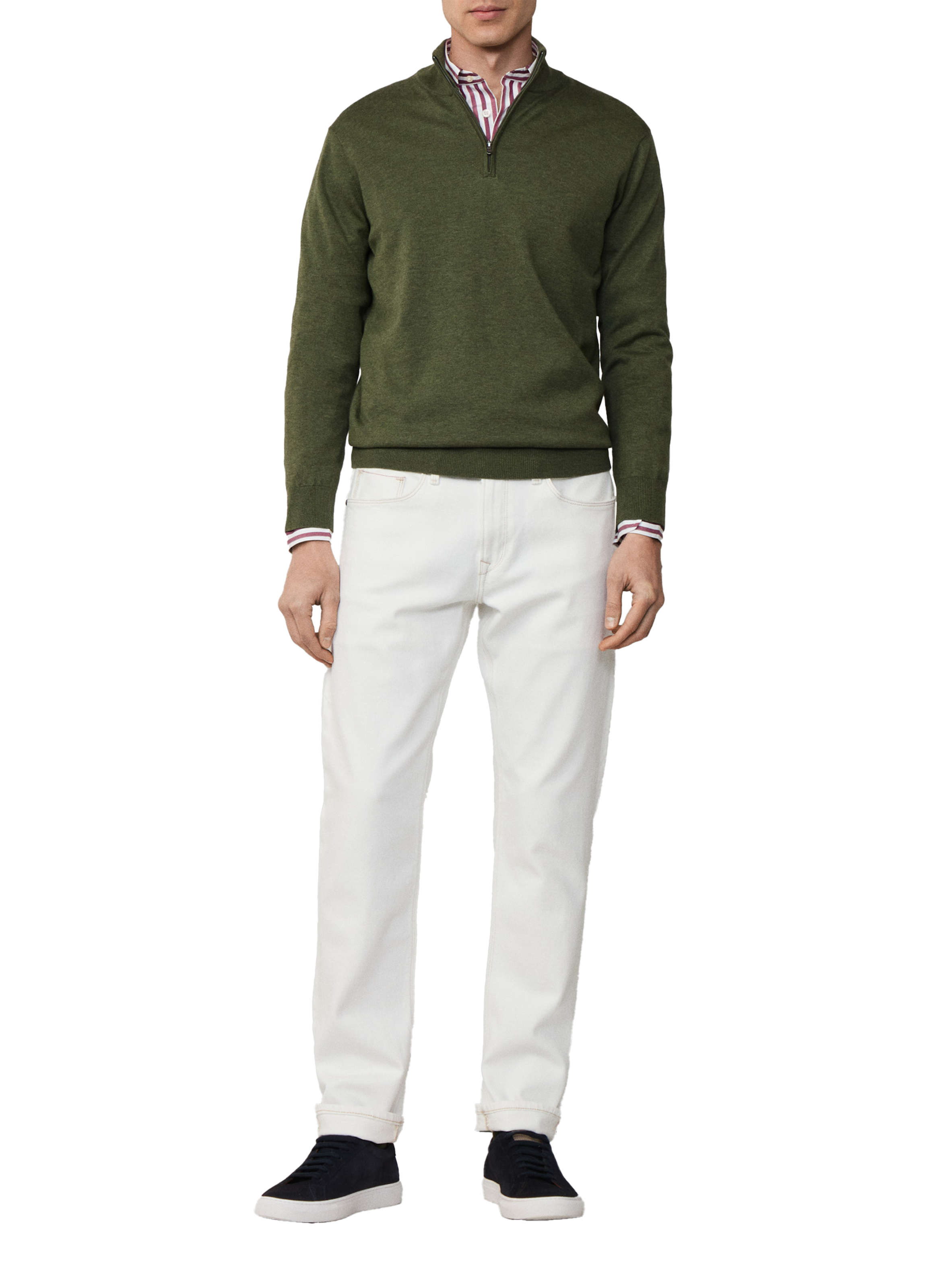 Pull en coton et soie FACONNABLE Kaki