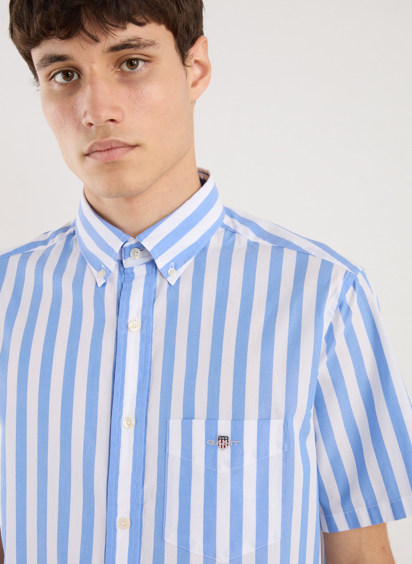 Chemise manches courtes à rayures  Bleu