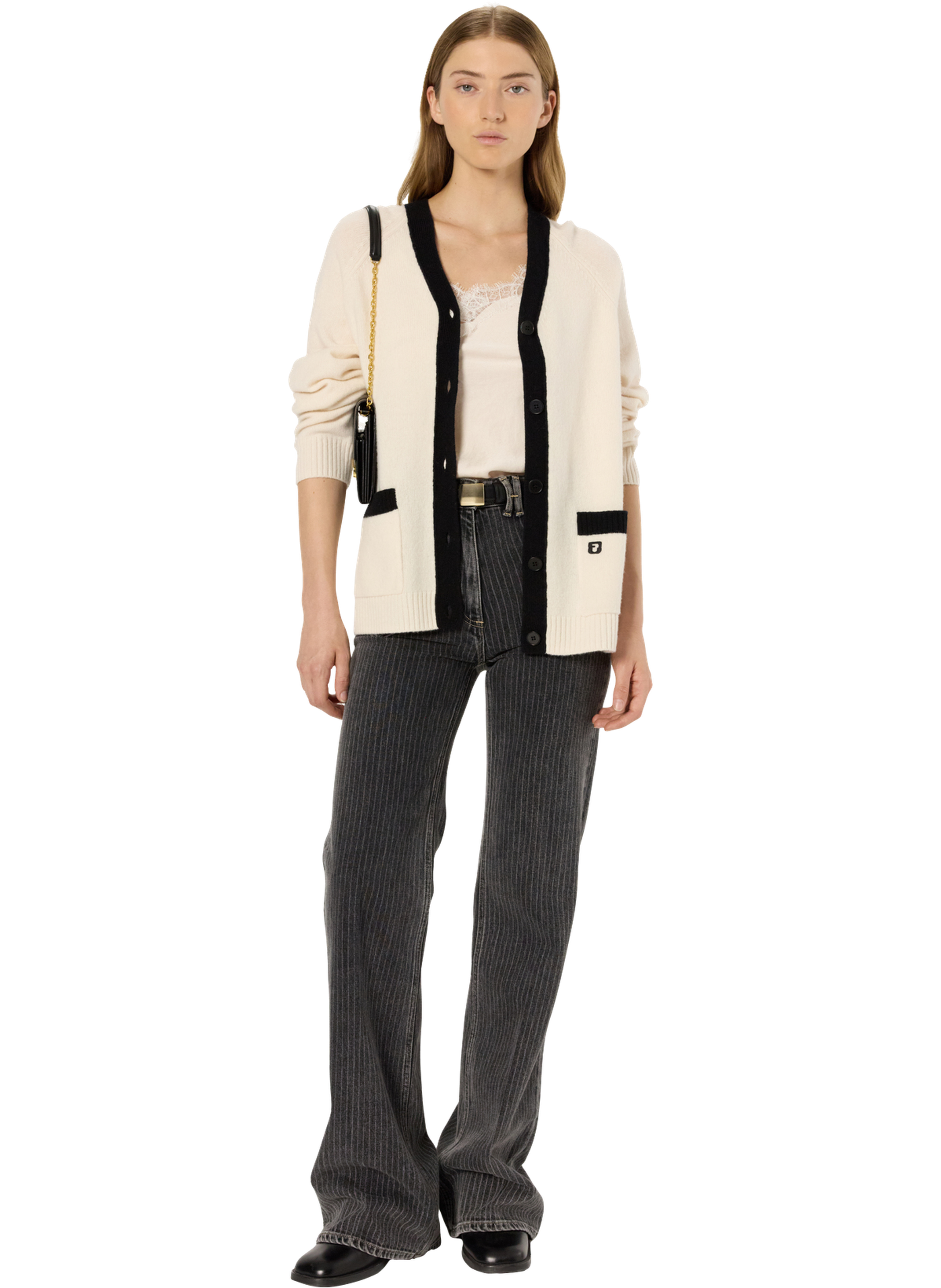 Gilet bicolore en laine - ester GERARD DAREL Beige