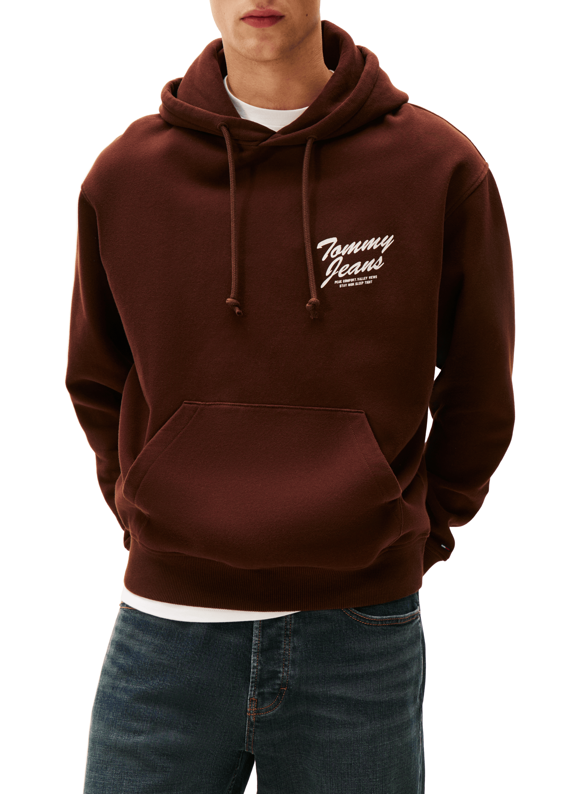 TOMMY HILFIGER Sweatshirt en coton mélangé Marron