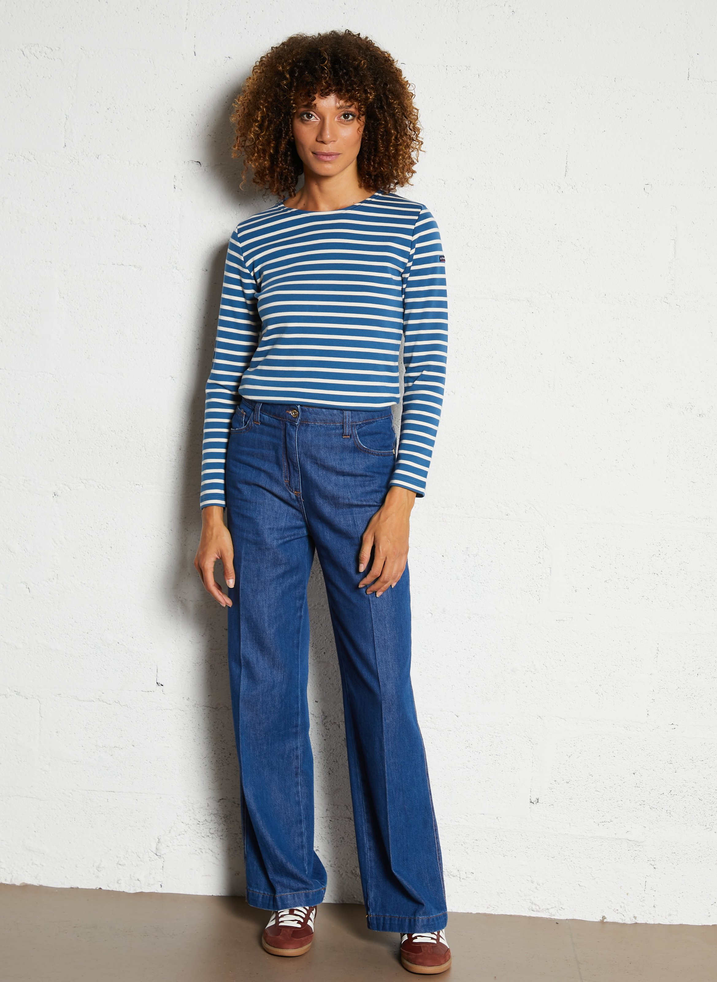 Marinière col rond en coton ARMOR-LUX Bleu