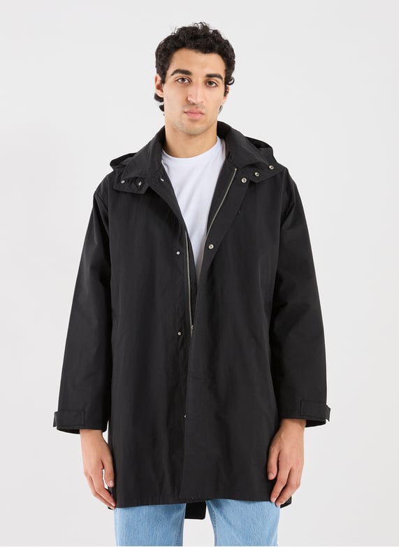 Oversized cotton hooded jacket | Black by ARTE ANTWERP Oversized cotton hooded jacket Black