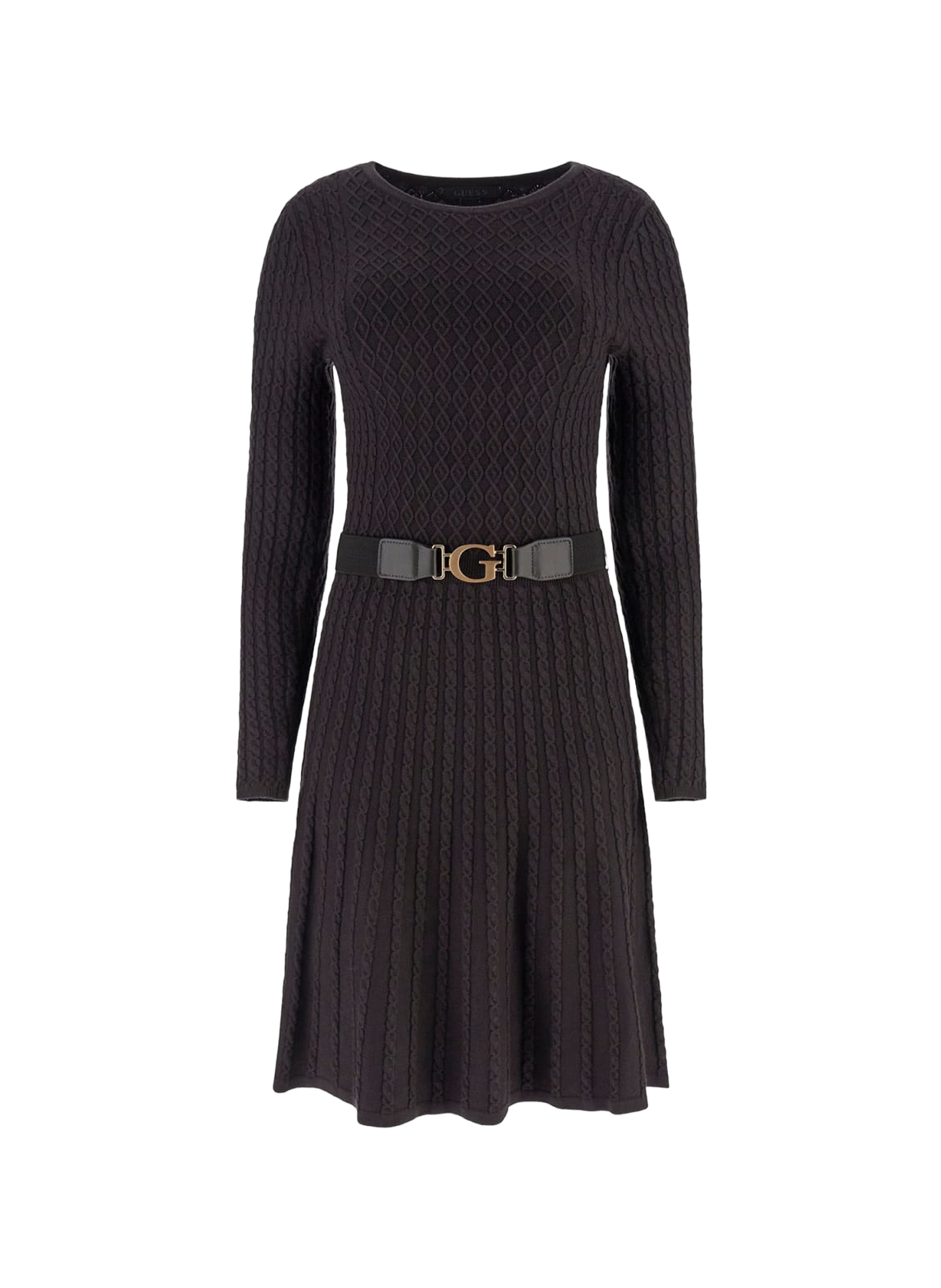 GUESS Flared mini dress Brown