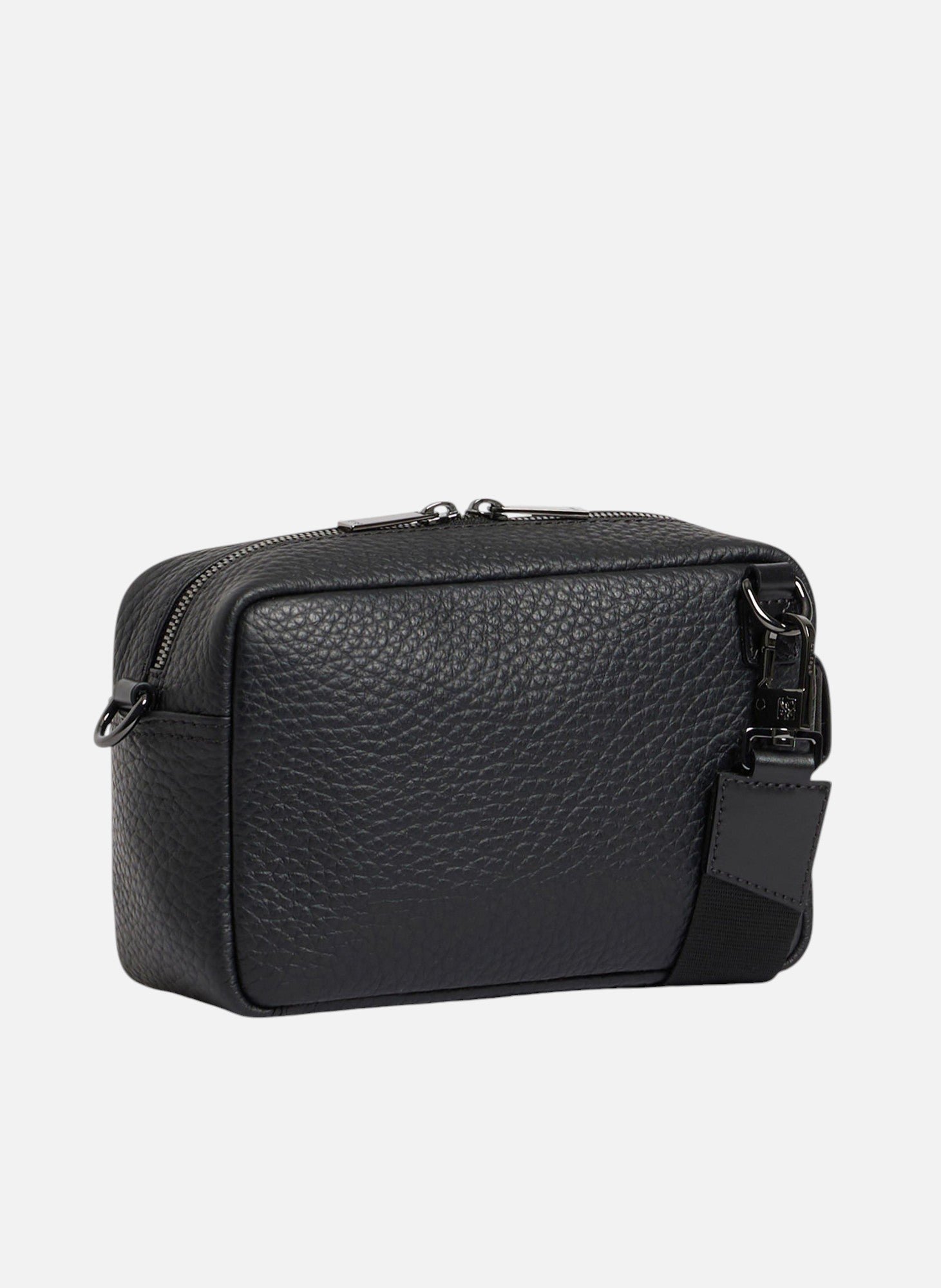 Petit sac bandoulière noah en cuir grain buffle et cuir lisse LE TANNEUR Noir