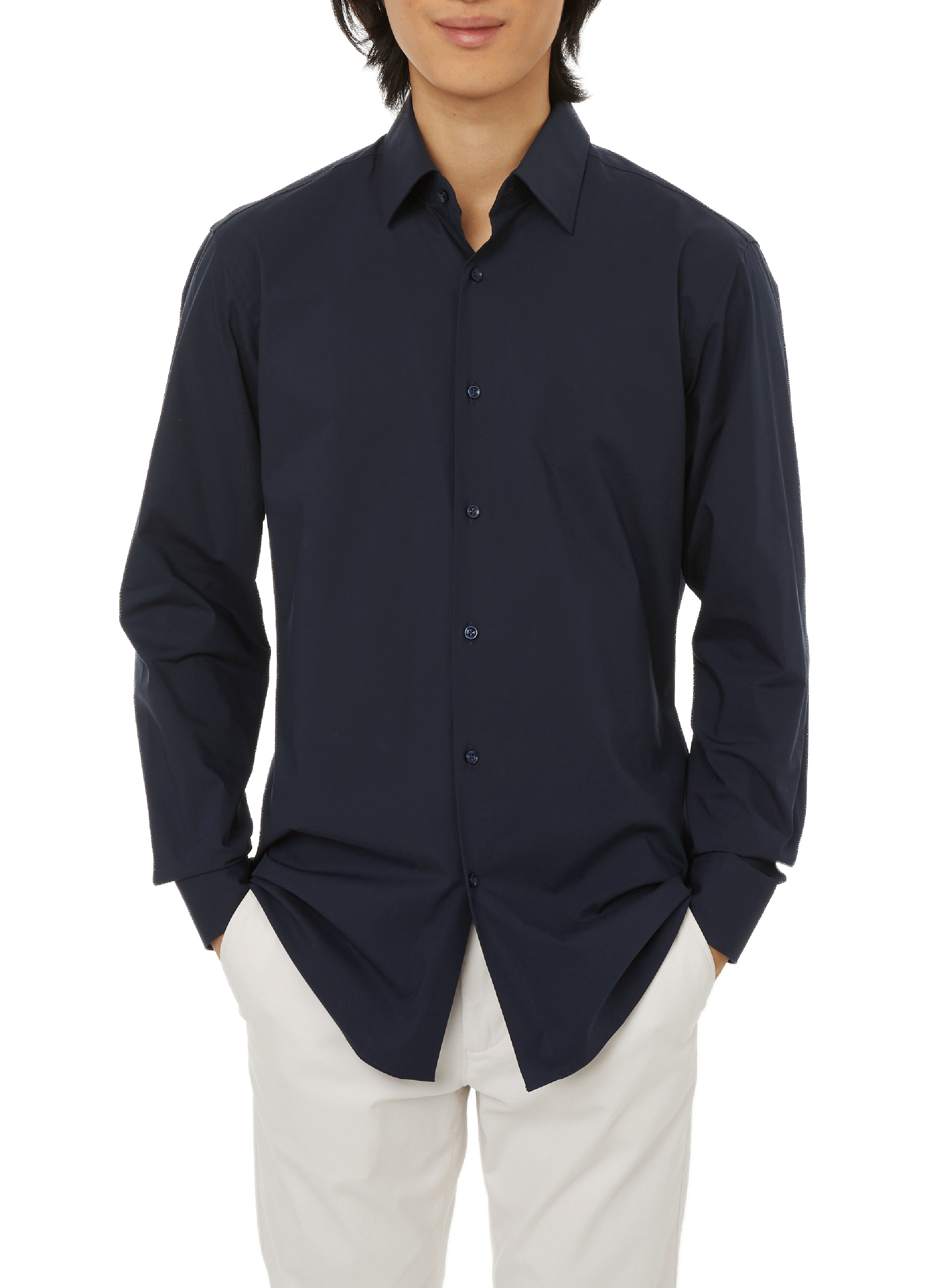 BOSS Chemise en popeline de coton Bleu
