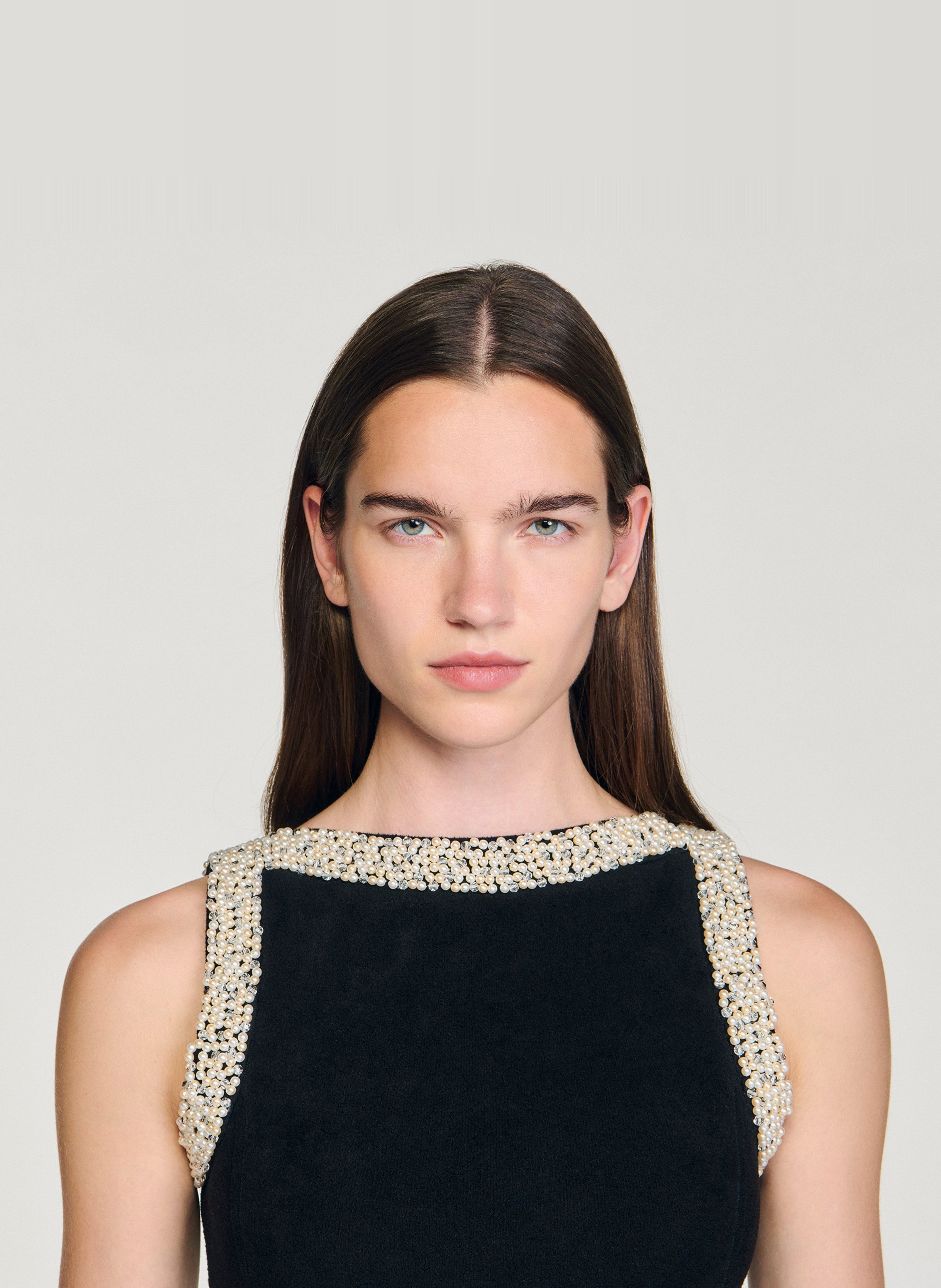 Robe courte col rond SANDRO Noir