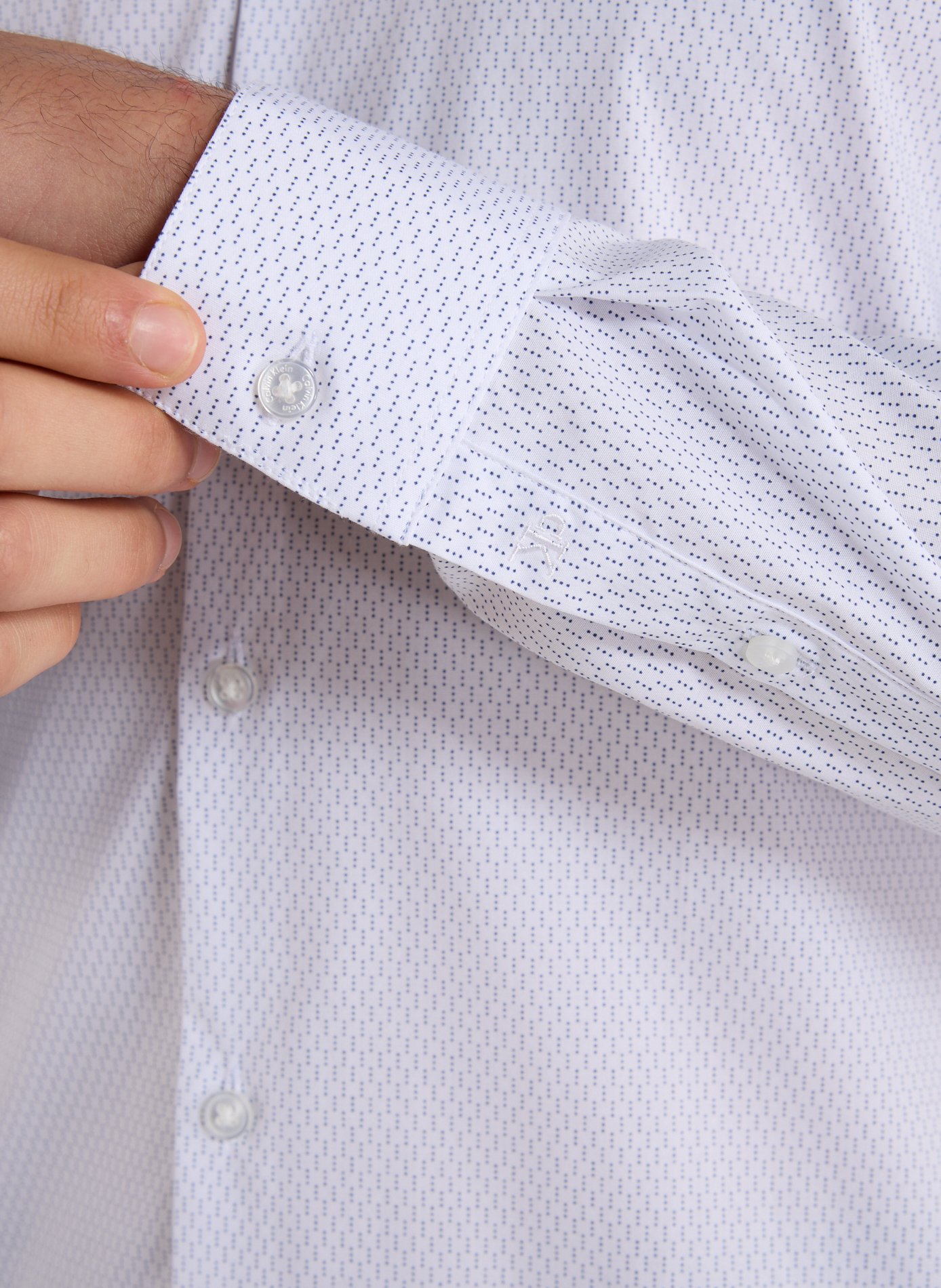 Chemise slim en coton mélangé CALVIN KLEIN Blanc