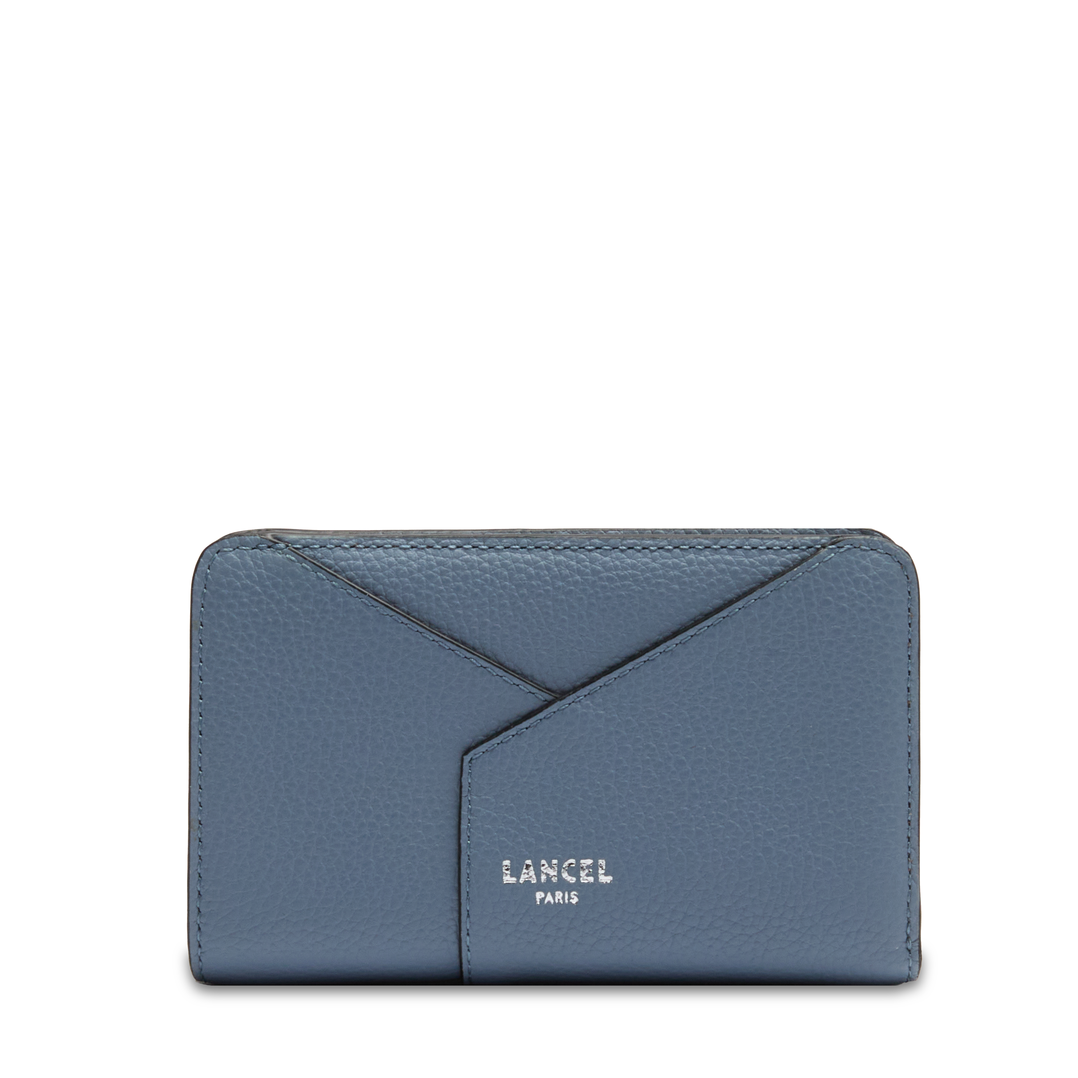 Portefeuille rectangulaire zippé enveloppe de lancel en cuir LANCEL Bleu