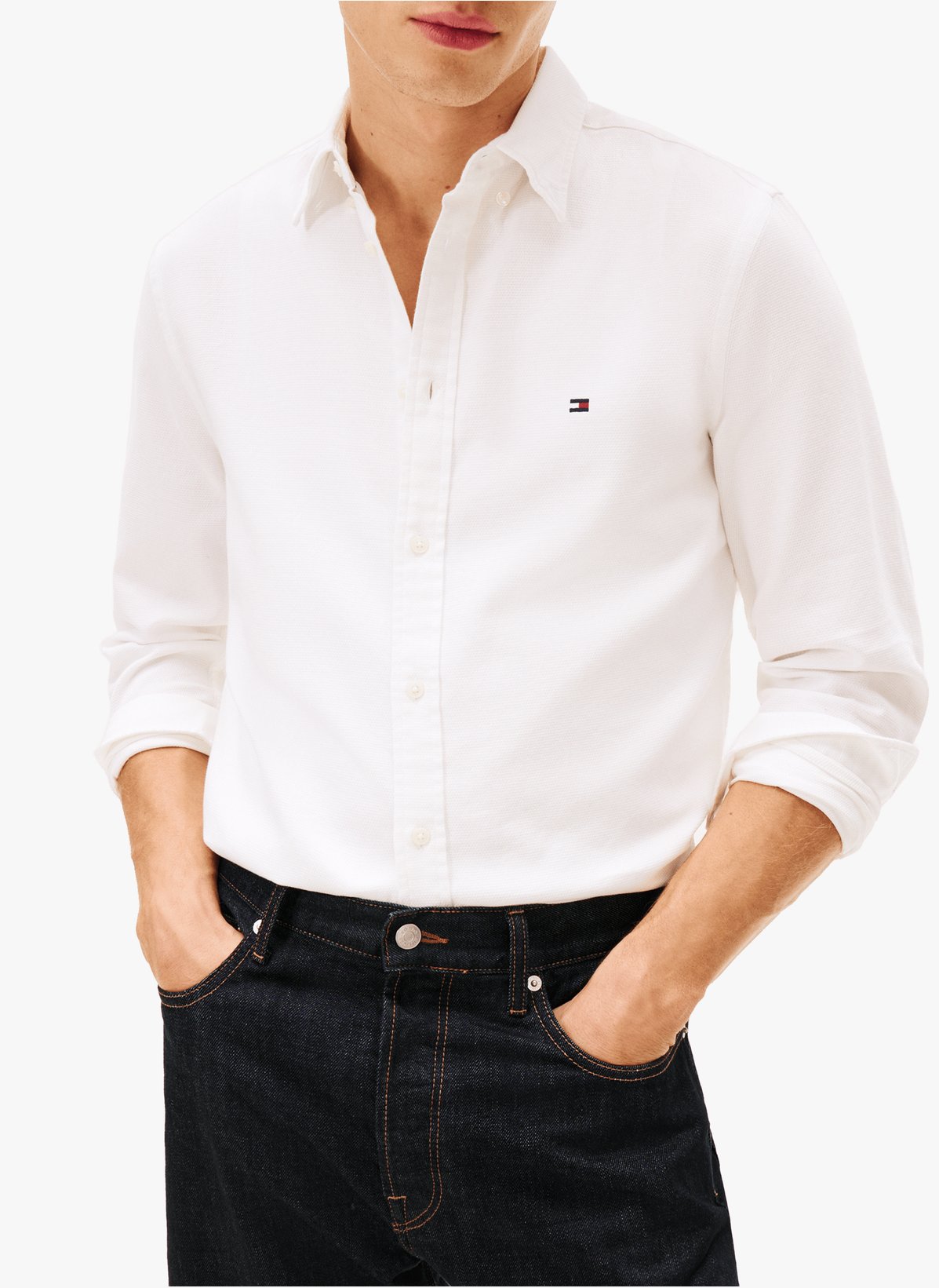 Chemise classique coupe droite en coton