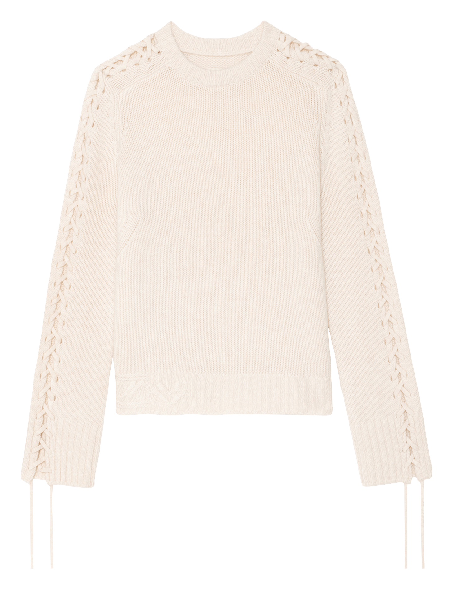 Pull col rond en laine et cachemire malty ZADIG&VOLTAIRE Blanc