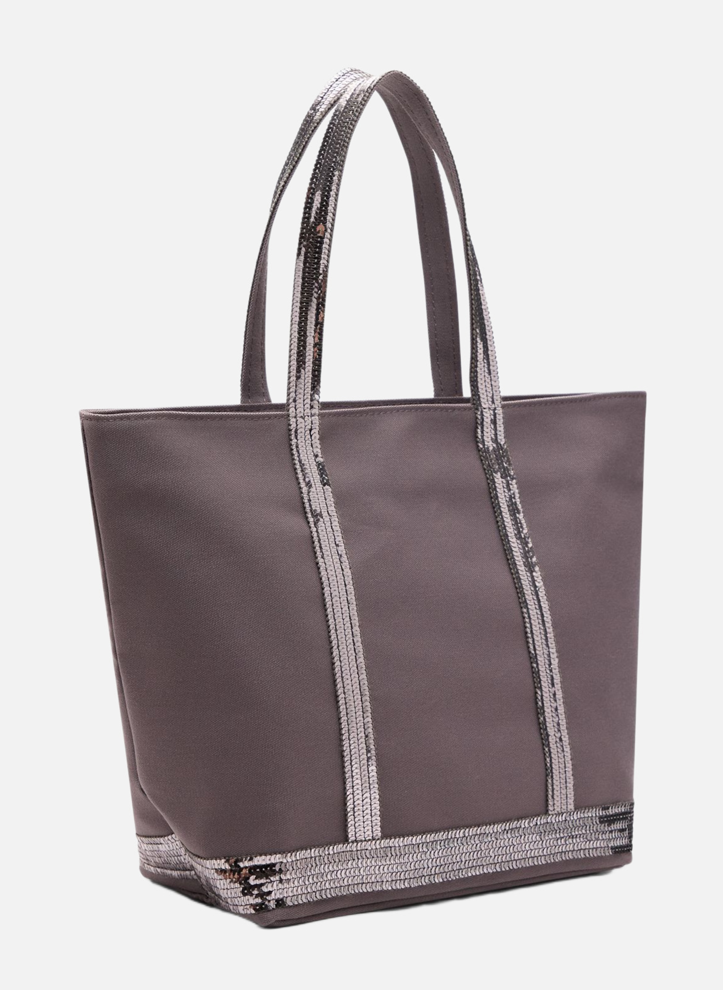 Cabas m zippé en toile Gris