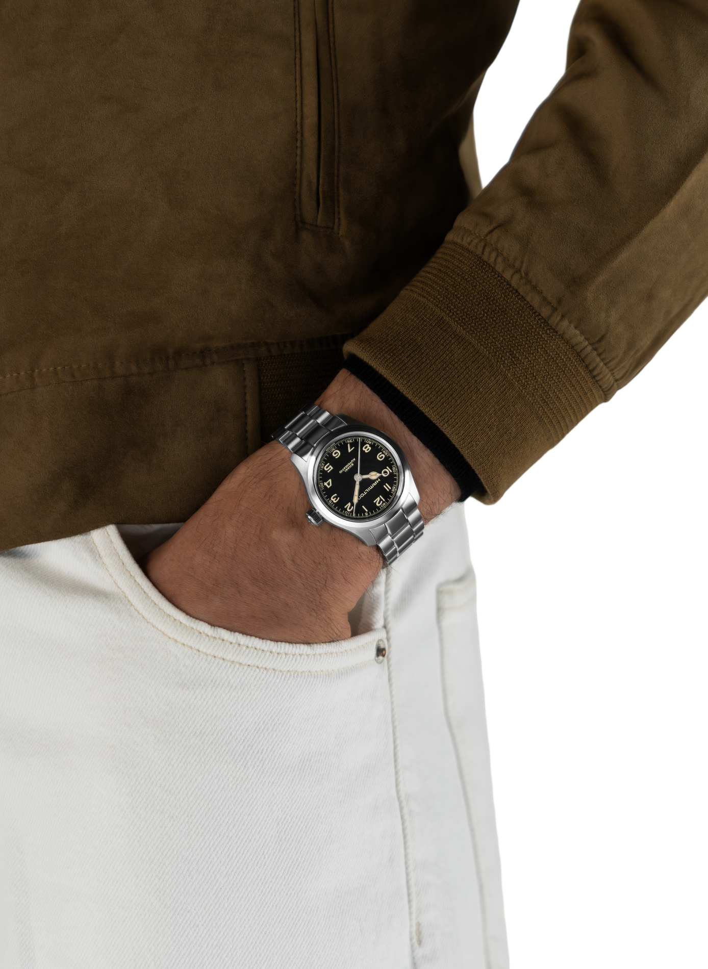 Montre automatique en acier inoxydable HAMILTON Noir