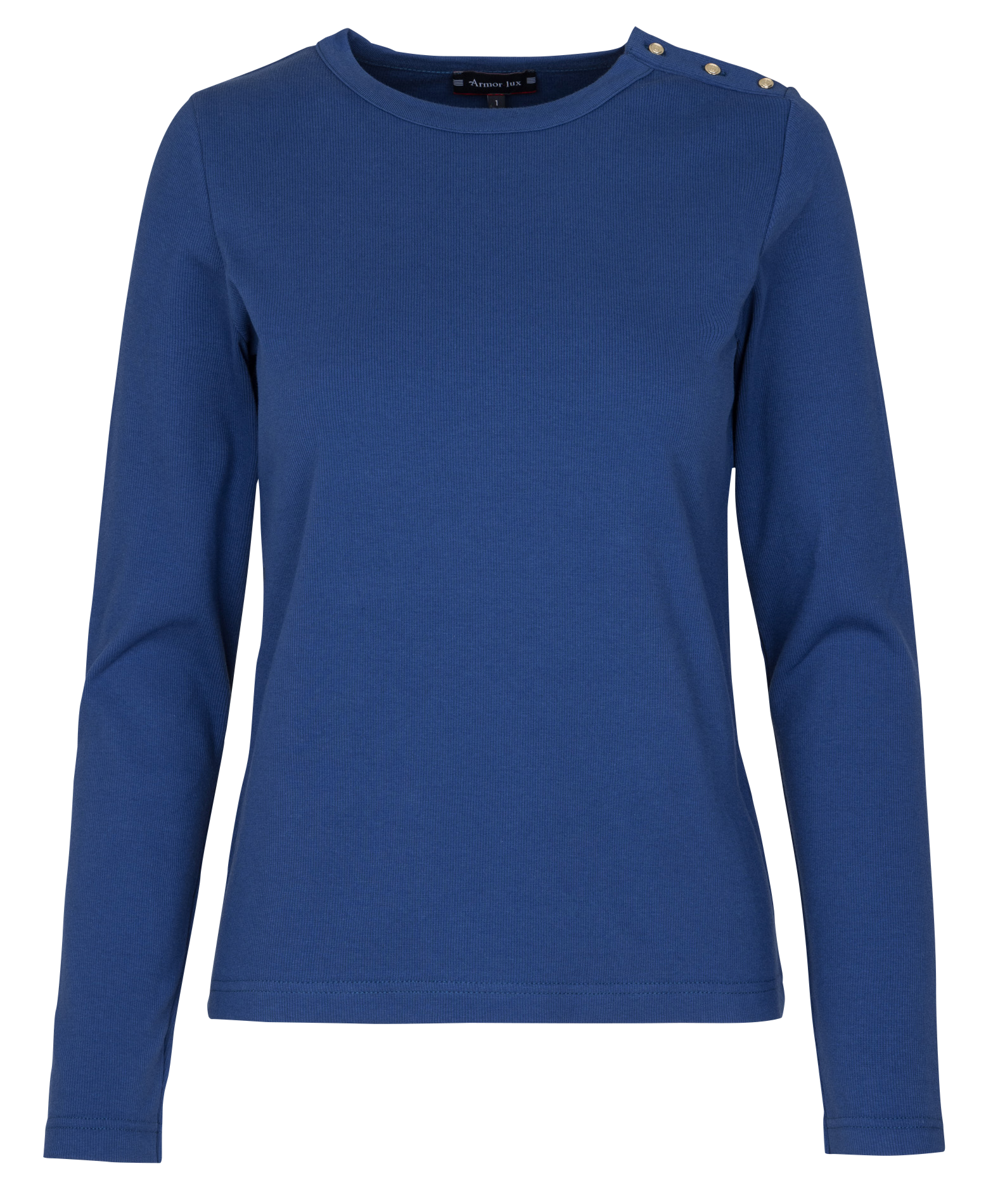 Tee-shirt droit col rond en coton mélangé ARMOR-LUX Bleu