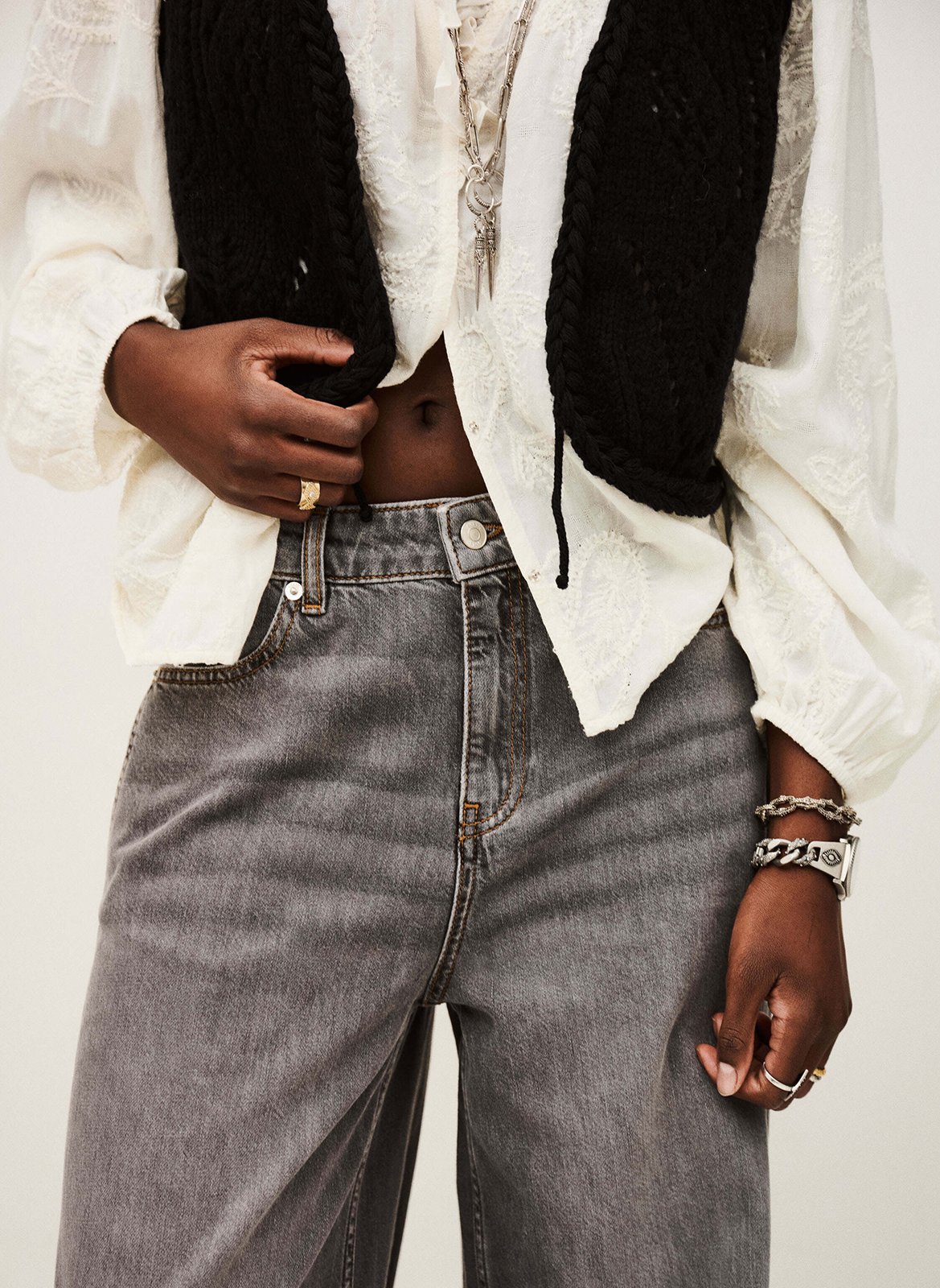 Jean large en coton yusc BA&SH Noir