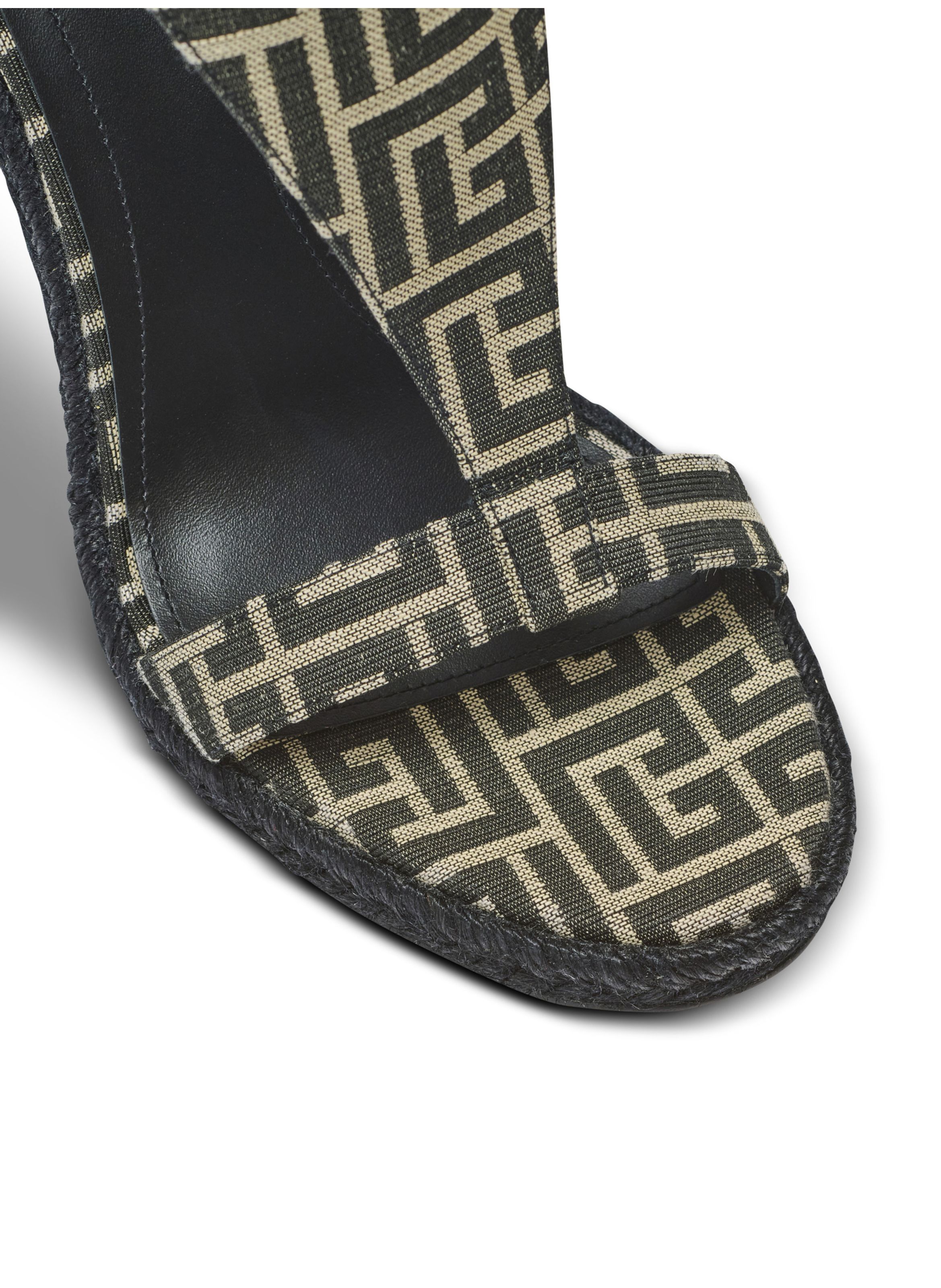 Espadrilles compensées anthem en jacquard monogramme BALMAIN Noir