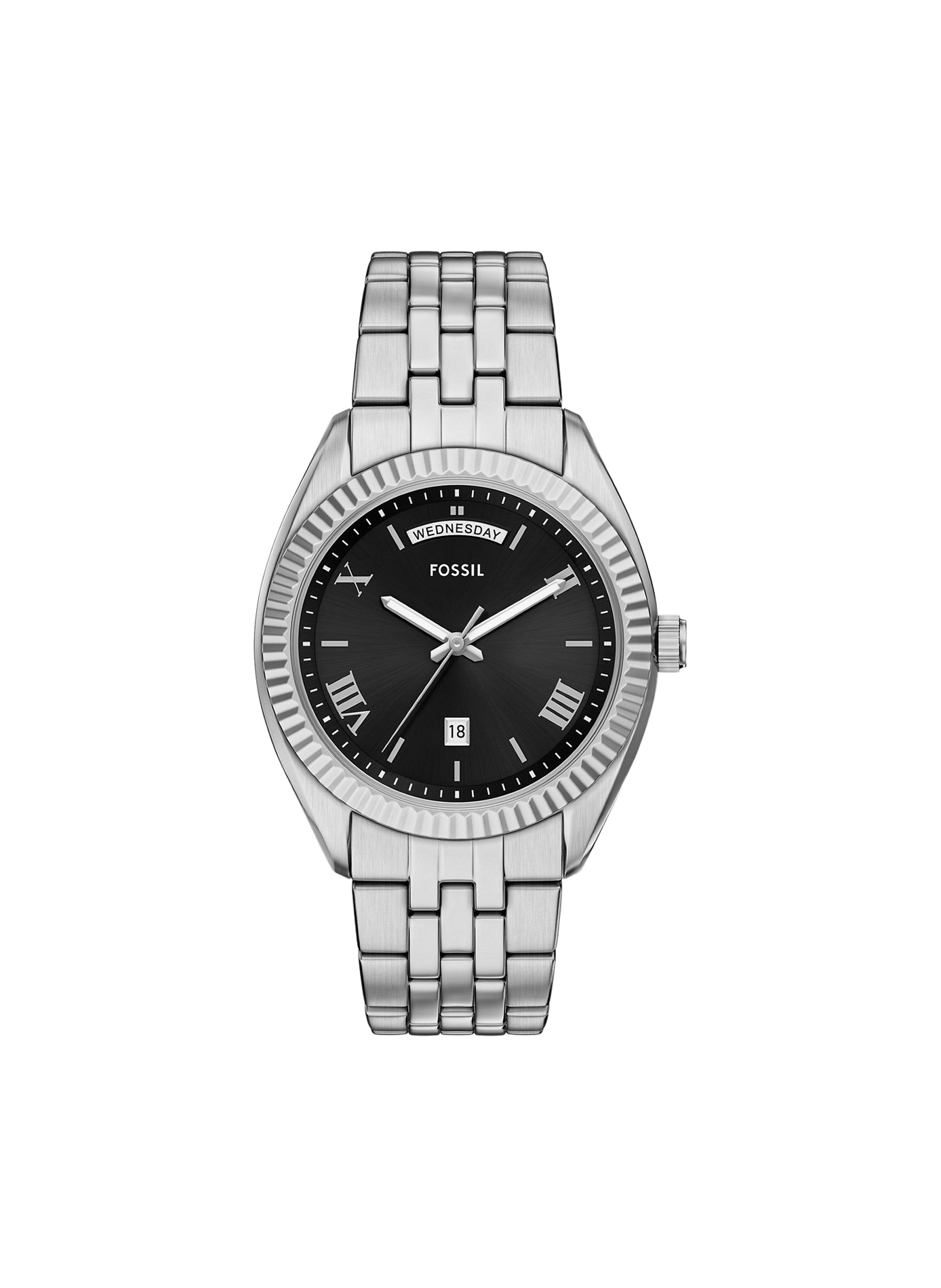 Montre Campbell en acier FOSSIL Noir