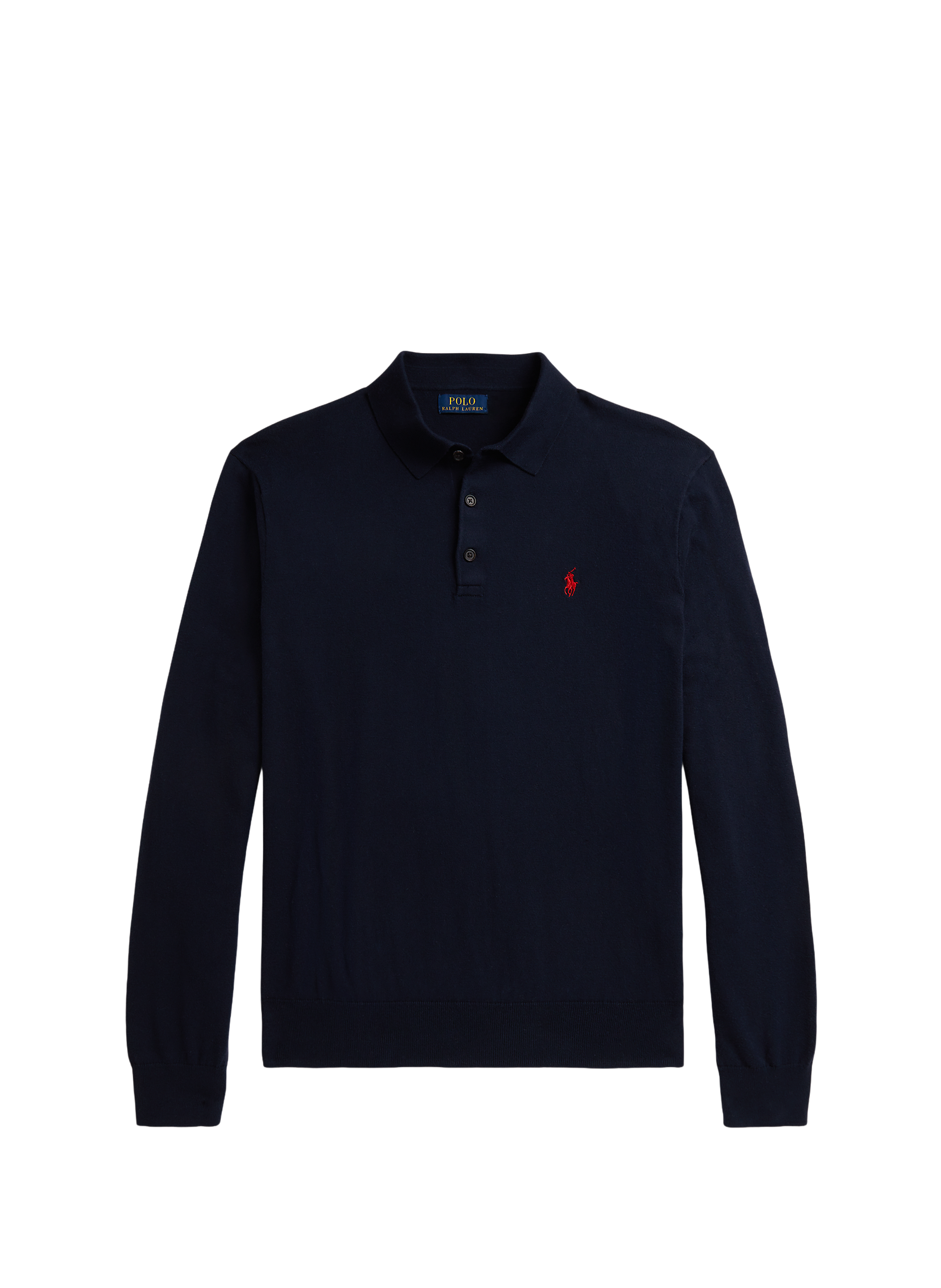 Polo manches longues en coton  Hunter navy
