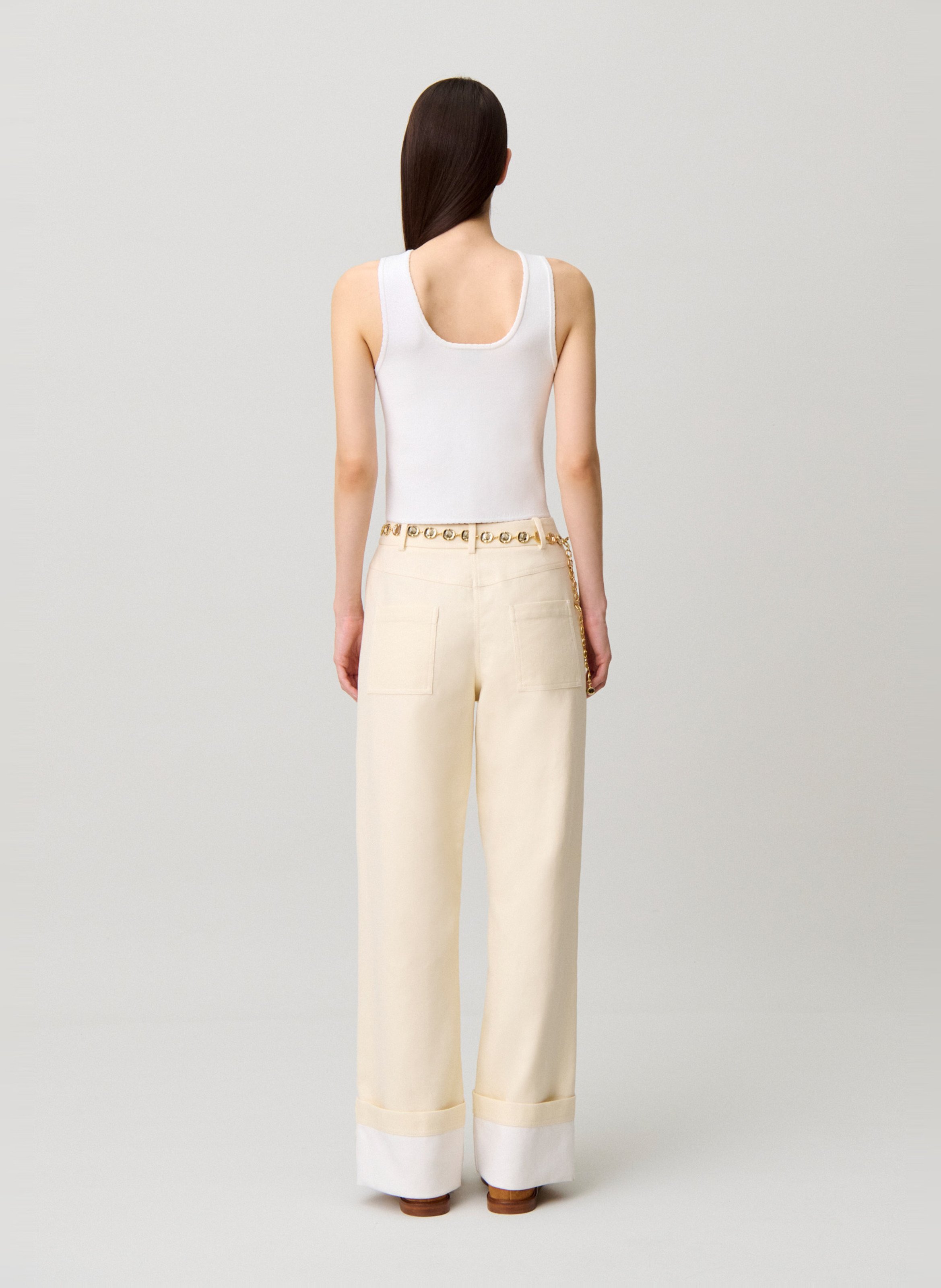 Top ajusté col rond CLAUDIE PIERLOT Beige