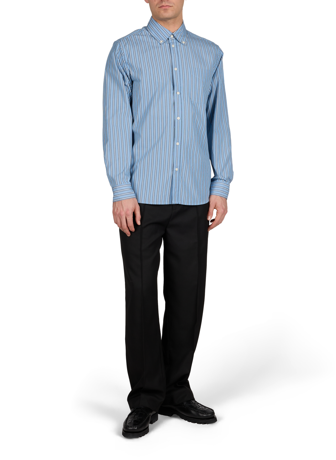 Chemise à rayures en coton LES DEUX Bleu