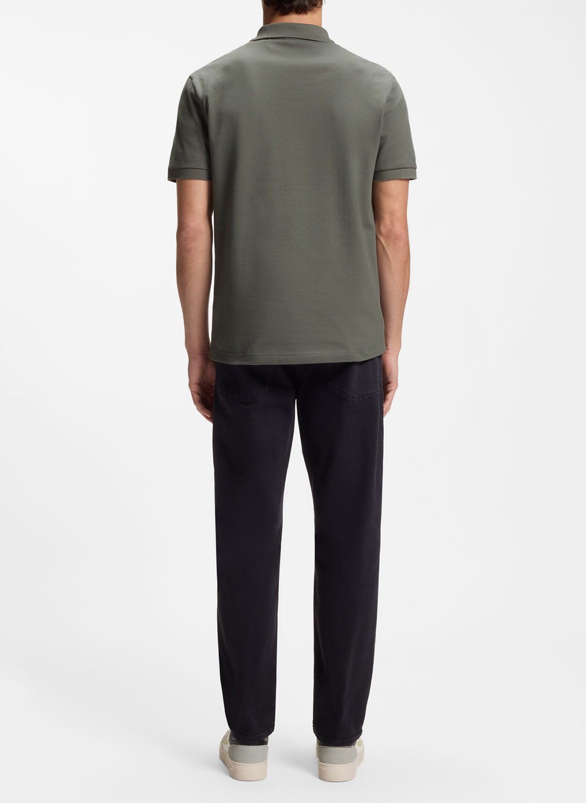 Polo slim-fit en coton mélangé BOSS Argent