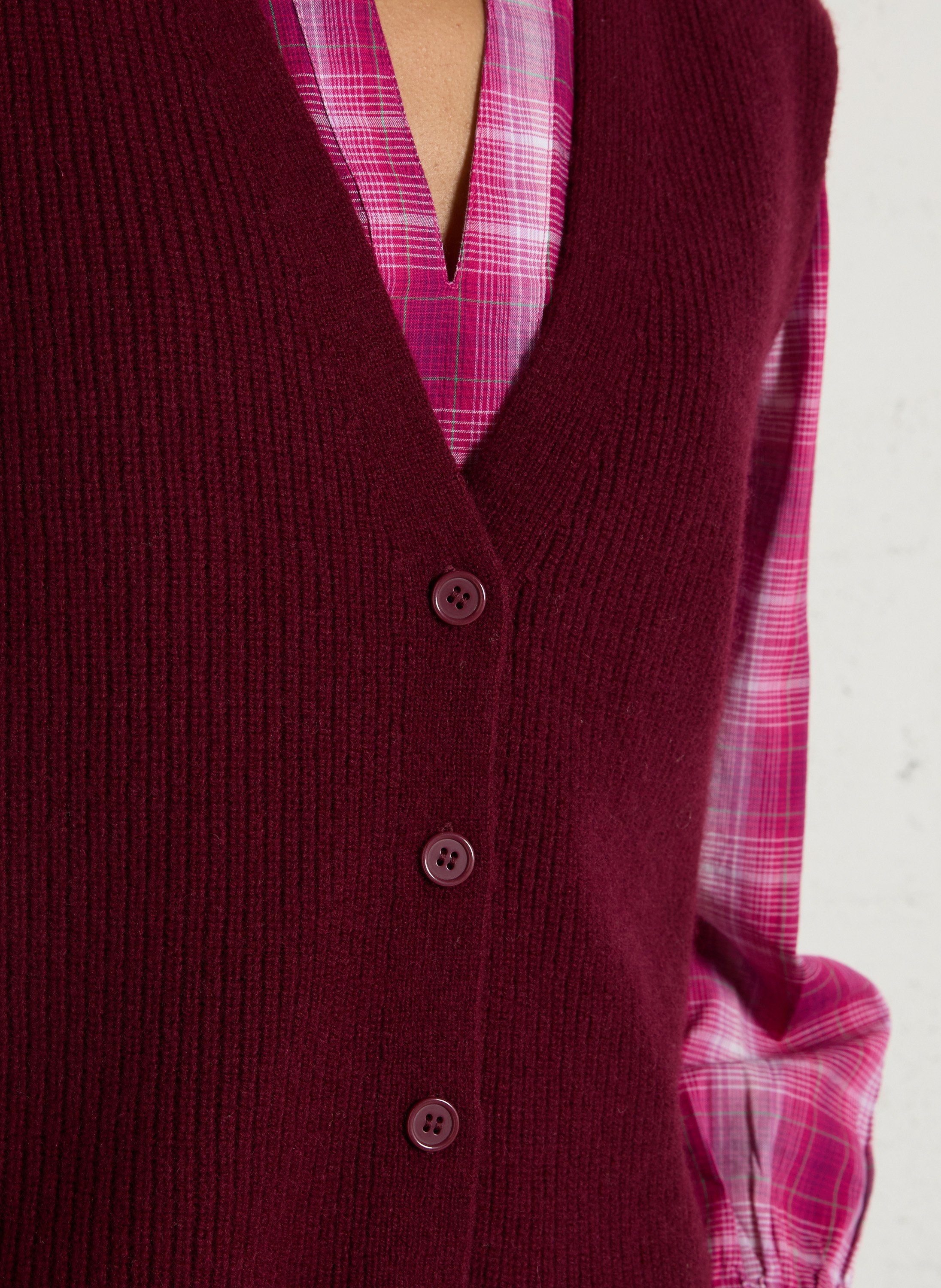 Gilet col v en laine paraty MAISON 123 Rouge