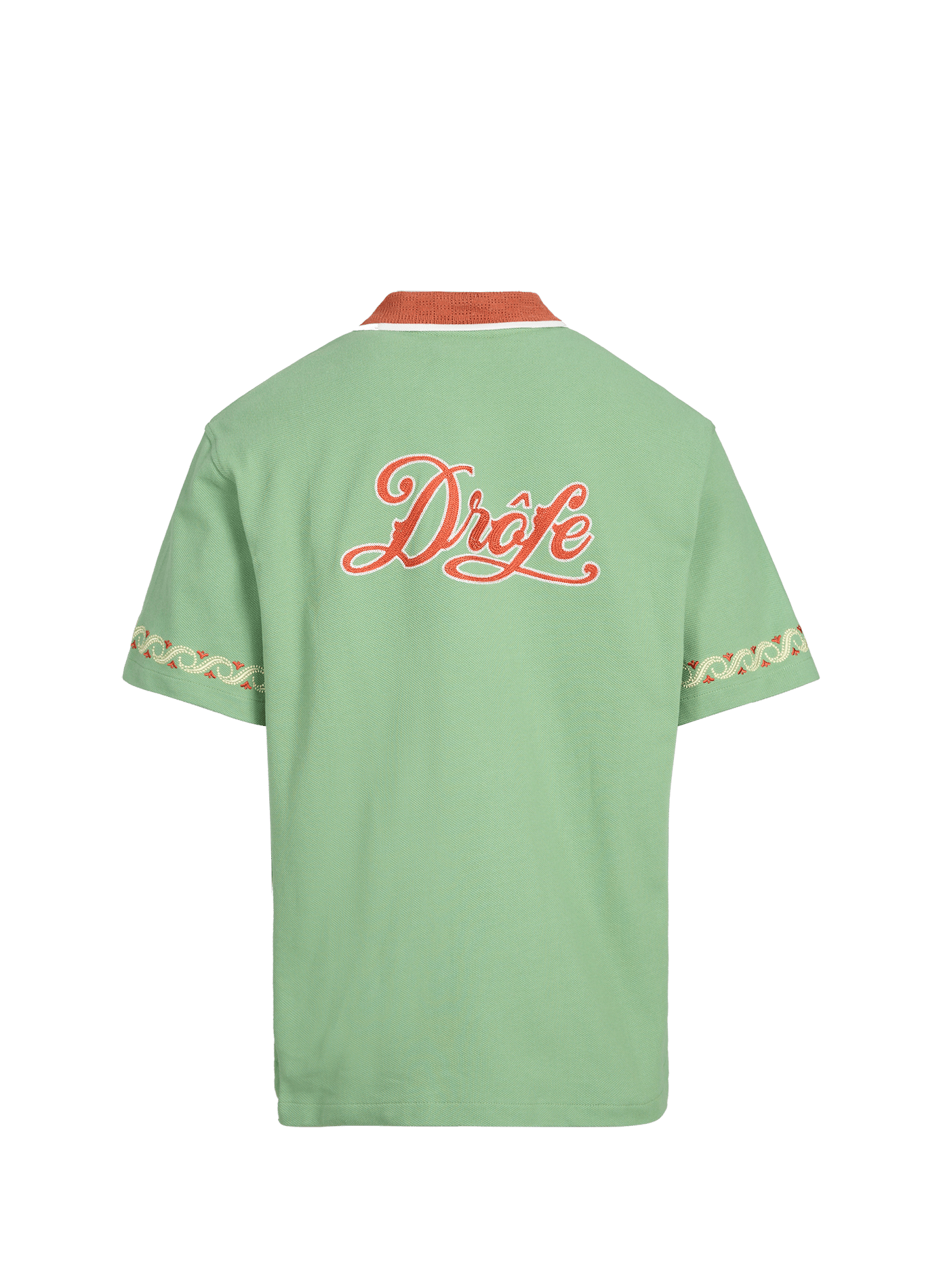 Camisa bordada de manga corta en algodón DROLE DE MONSIEUR Verde