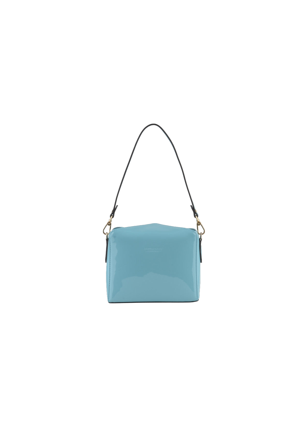 Cassetta vernis | sac porté épaule en cuir de vachette POURCHET Bleu