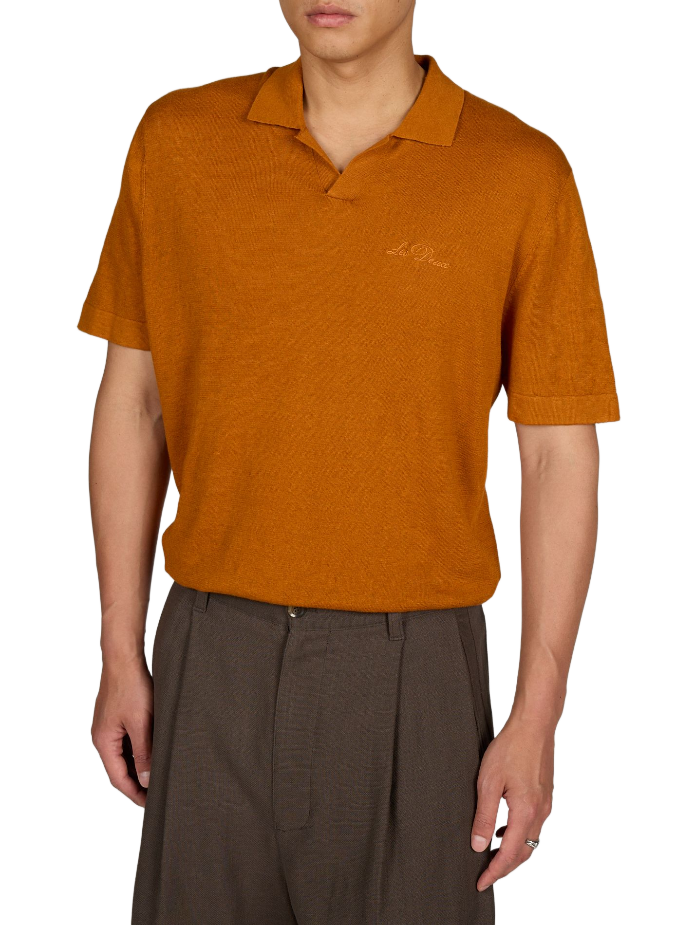Polo à logo en coton  LES DEUX Orange