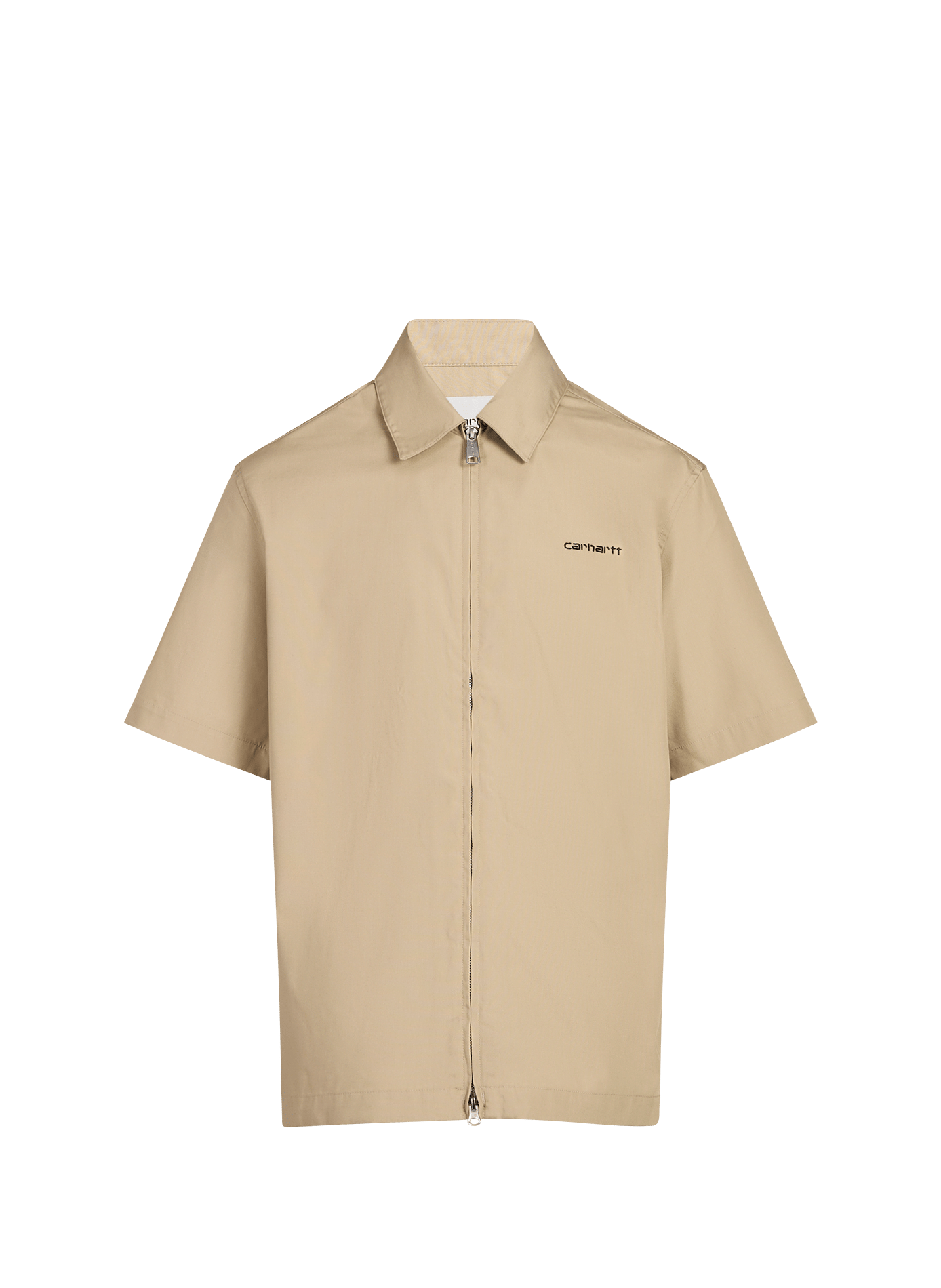Shirt with zip collar and short sleeves CARHARTT WIP Beige