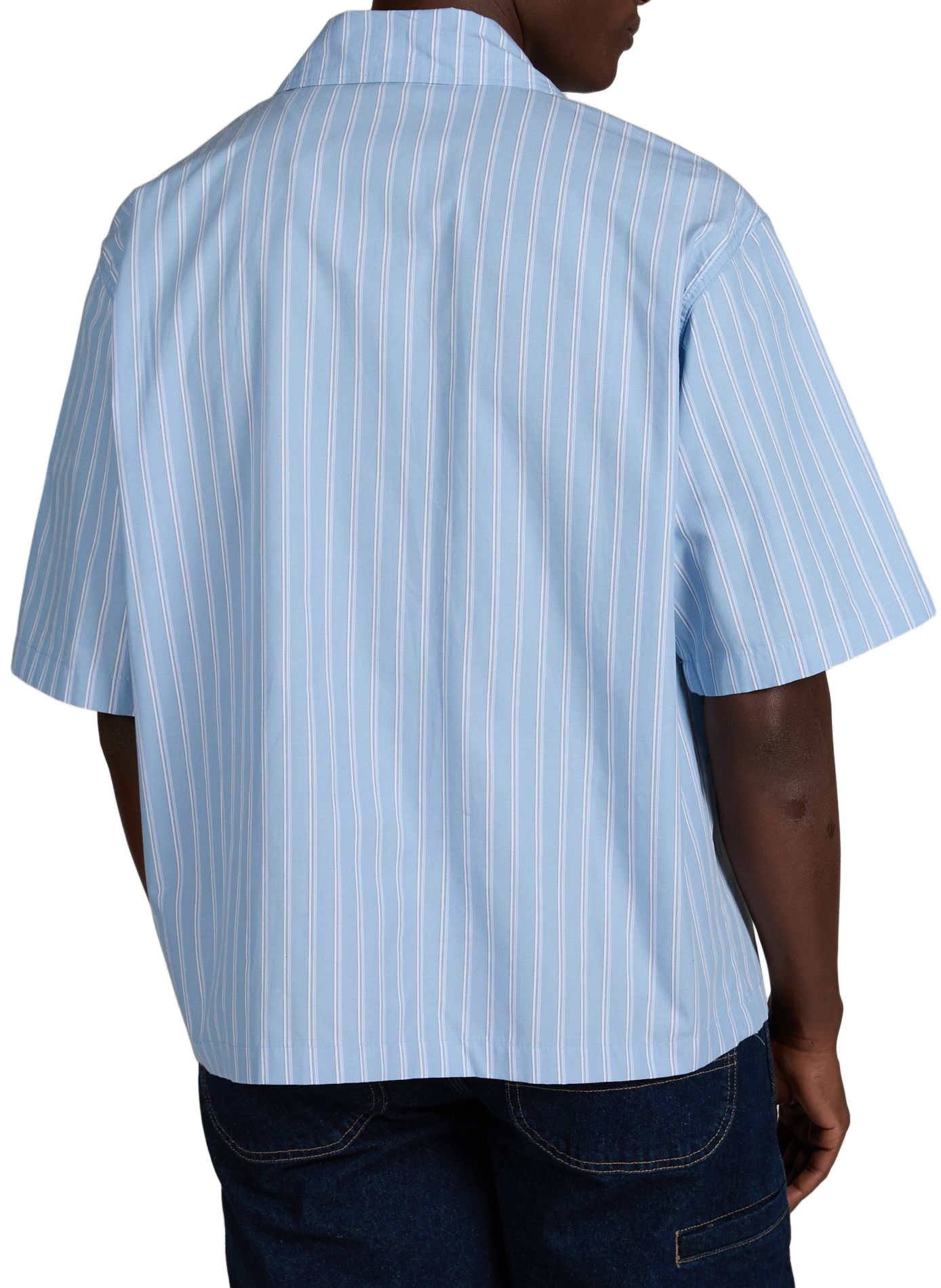 Chemise manches courtes à rayures Bleu