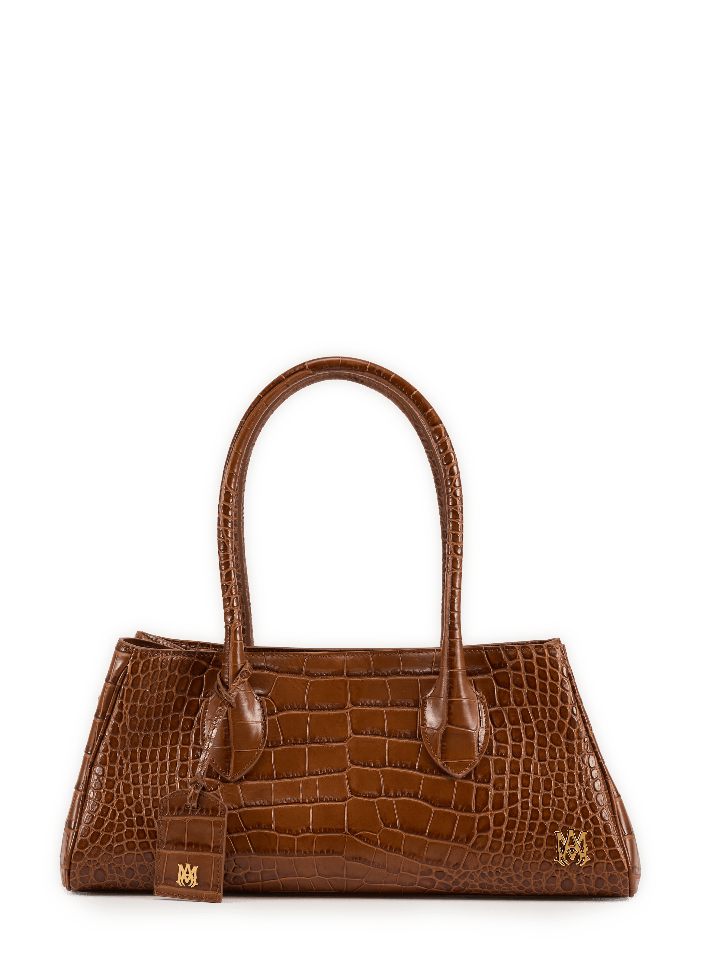 Honey 40 Croc Leather Handbag AMIRI Brown