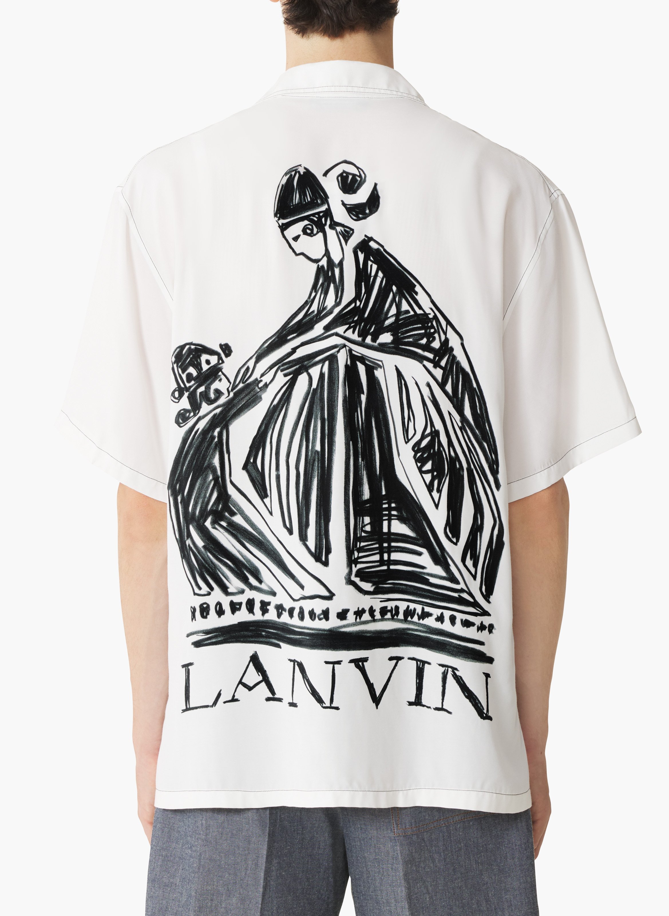 Chemise dos imprimé la mère et l'enfant LANVIN Blanc