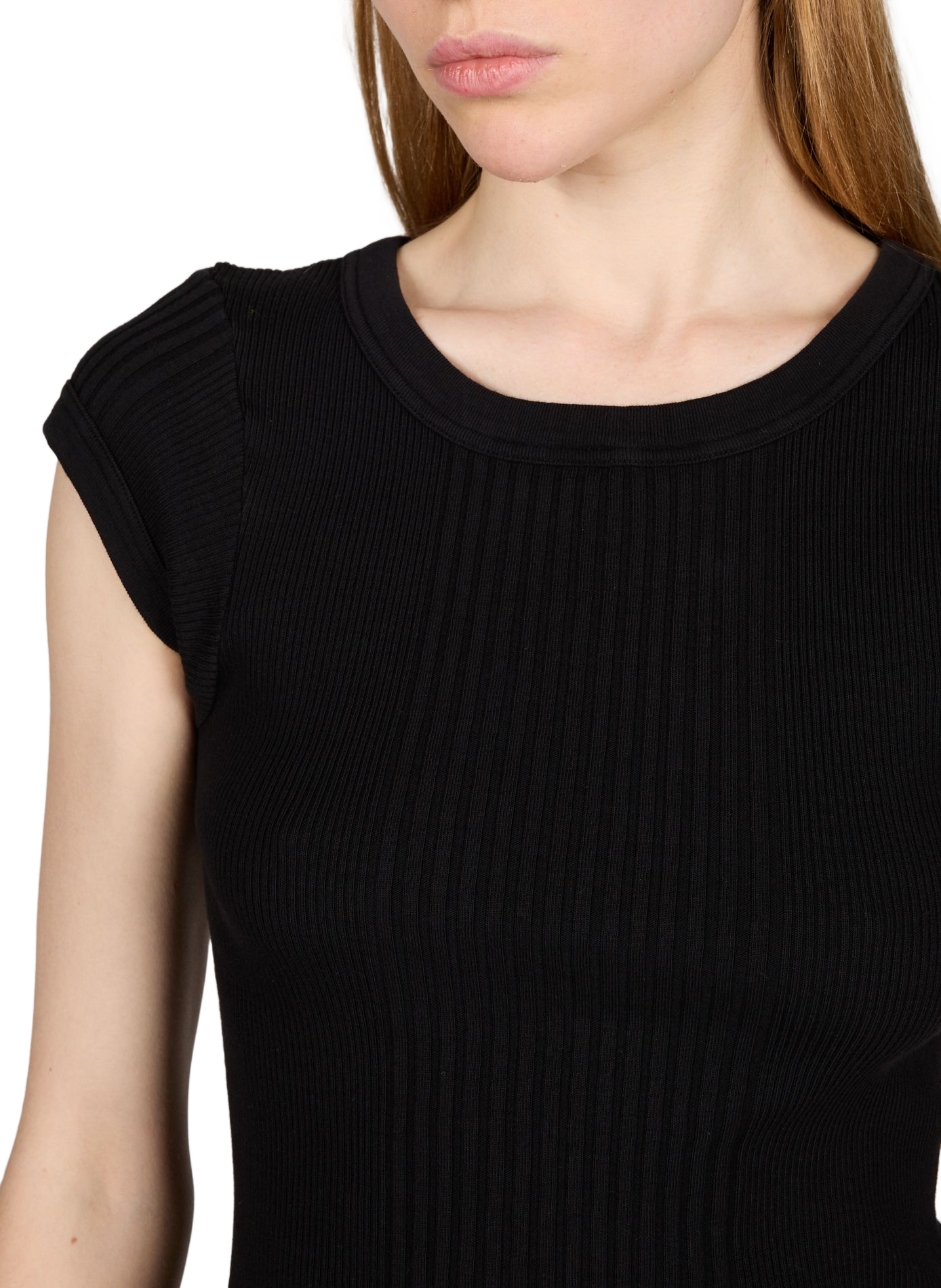 Chalain T-shirt with short sleeves in cotton knit. PURE SUGAR Black