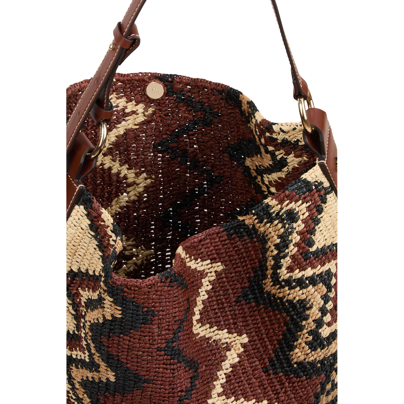 Sac hobo en raphia arya BA&SH Multicolore