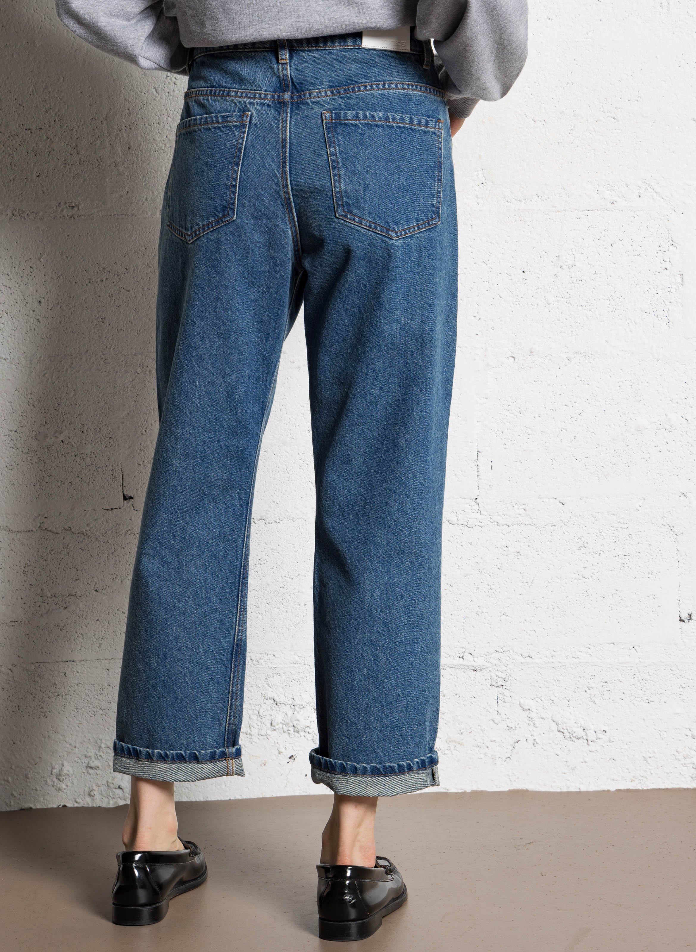 Jean droit en coton charlotte IKKS Bleu