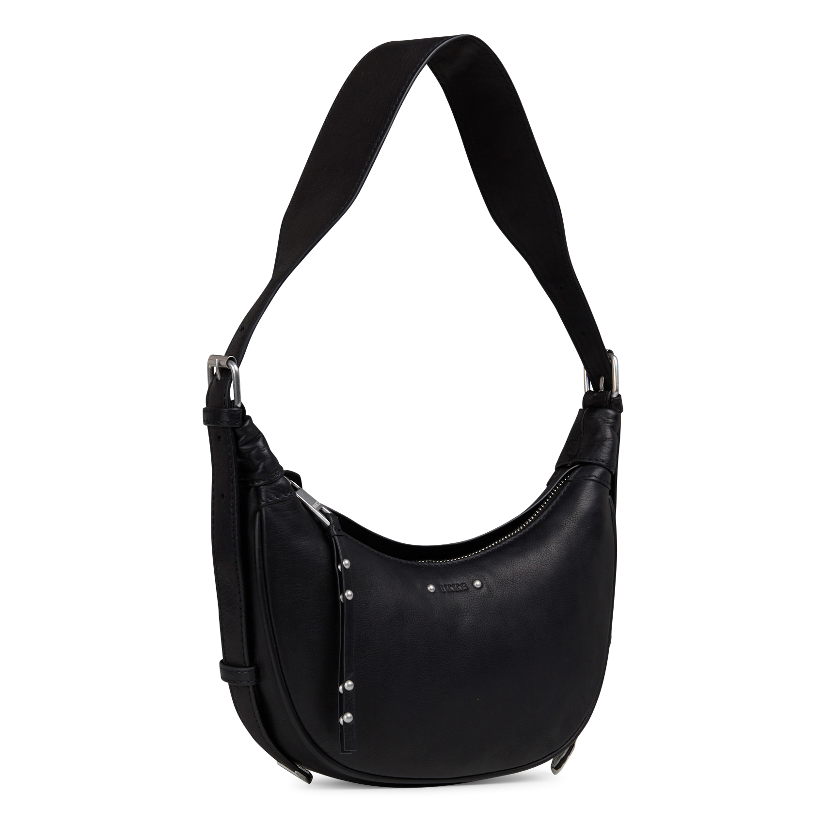 Sac demi-lune en cuir grainé allane s IKKS Noir