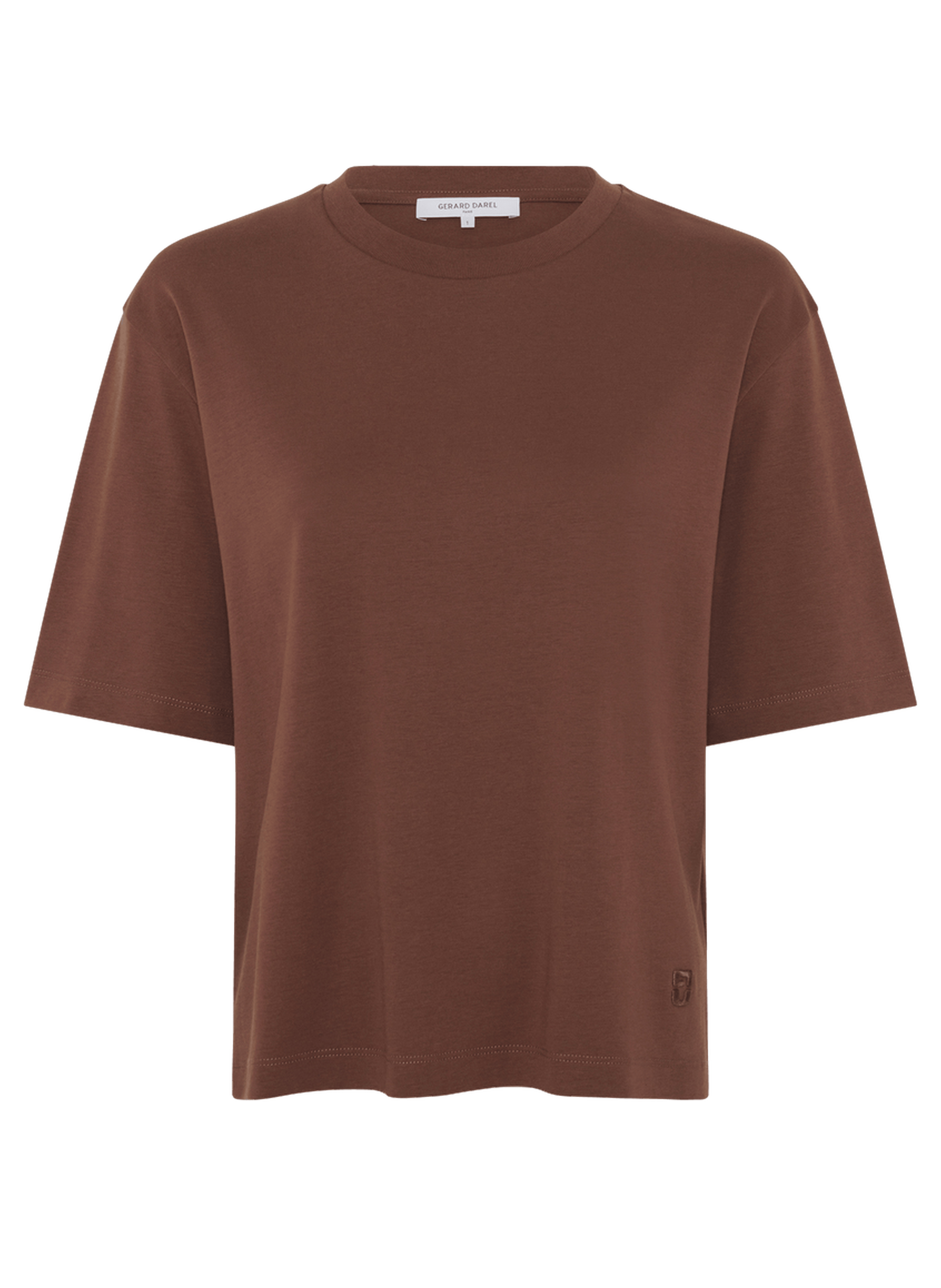 T-shirt uni en coton - mayae GERARD DAREL Marron