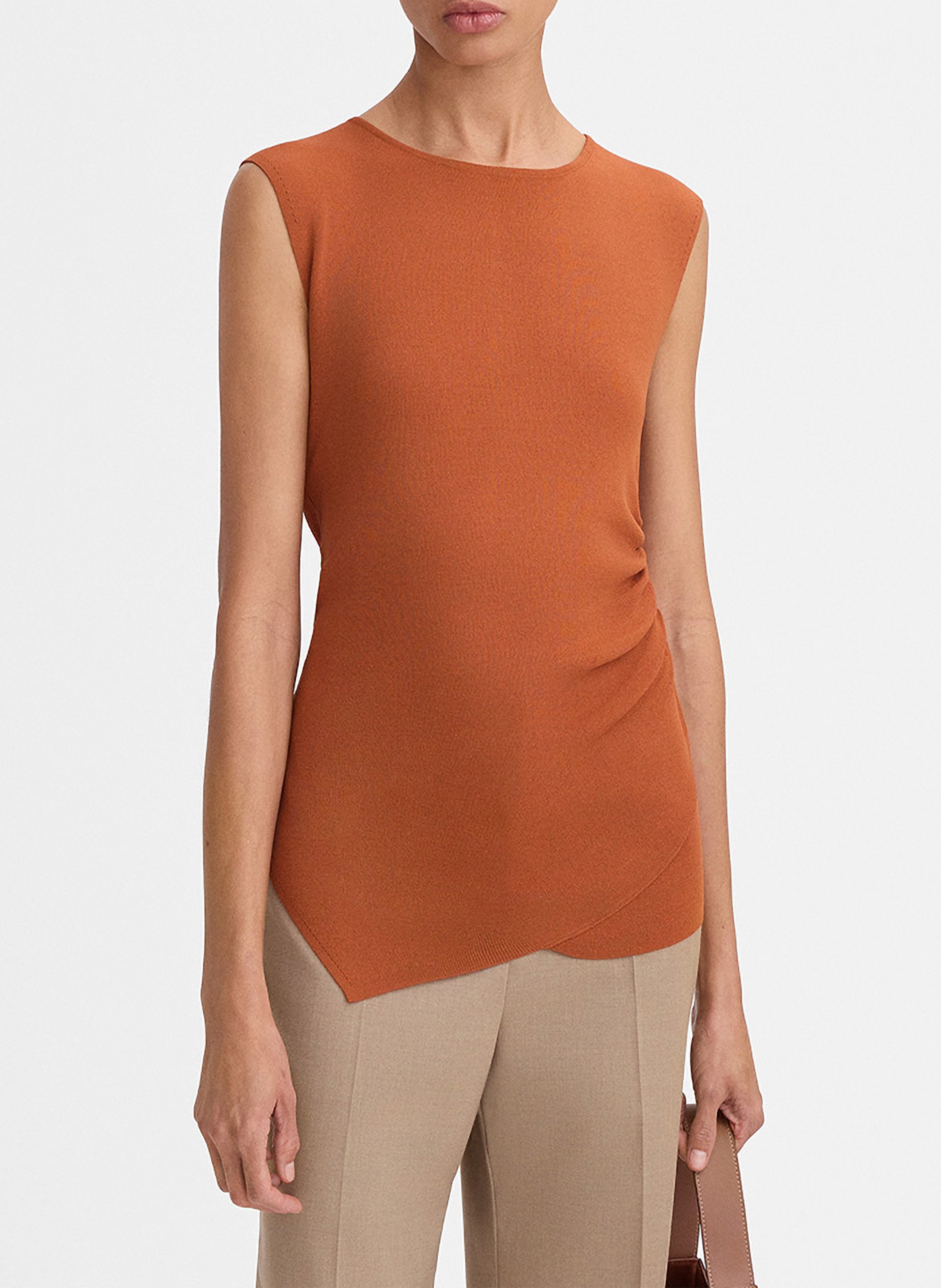 Top droit col rond en maille fionas SIMORRA Orange