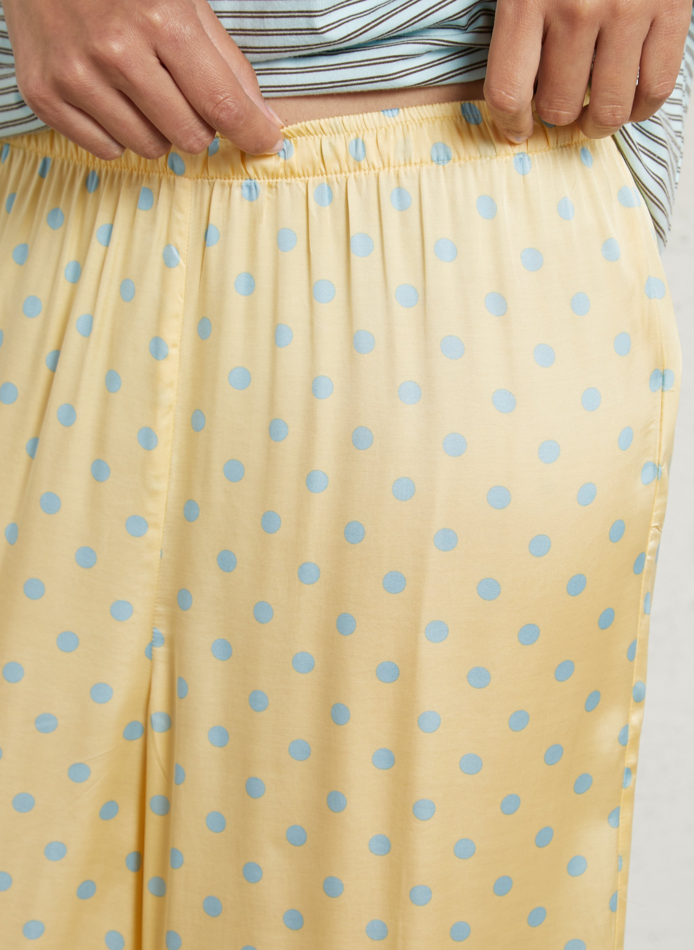 Pantalon large fluide à pois bovalow AMERICAN VINTAGE Jaune