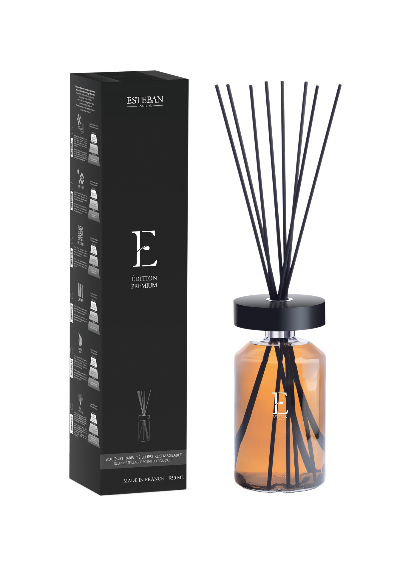Geurig boeket Ovaal navulbaar Teck & Tonka 950ml ESTEBAN Bruin