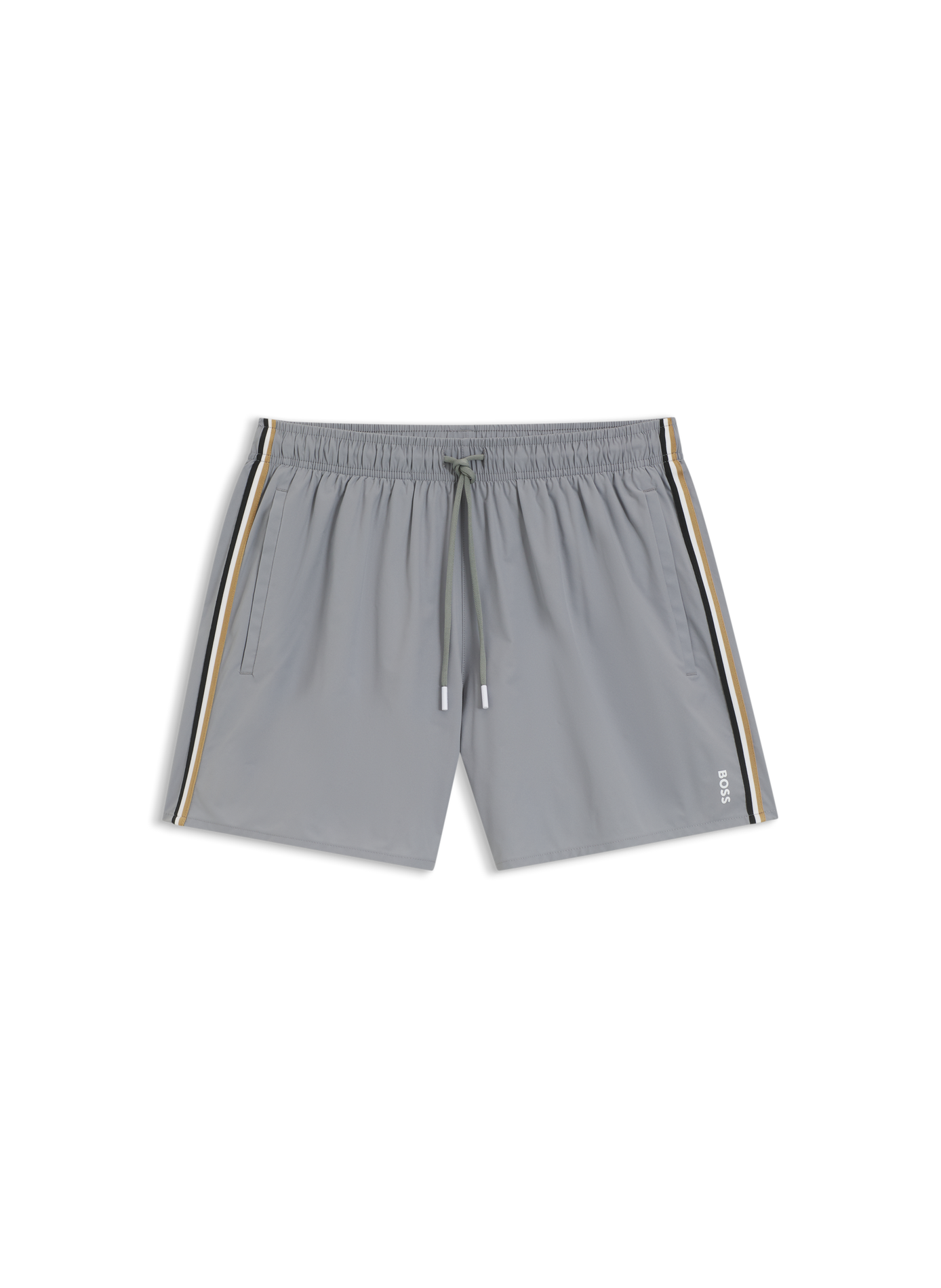 Short de bain Iconic court à rayures  HUGO BOSS Gris