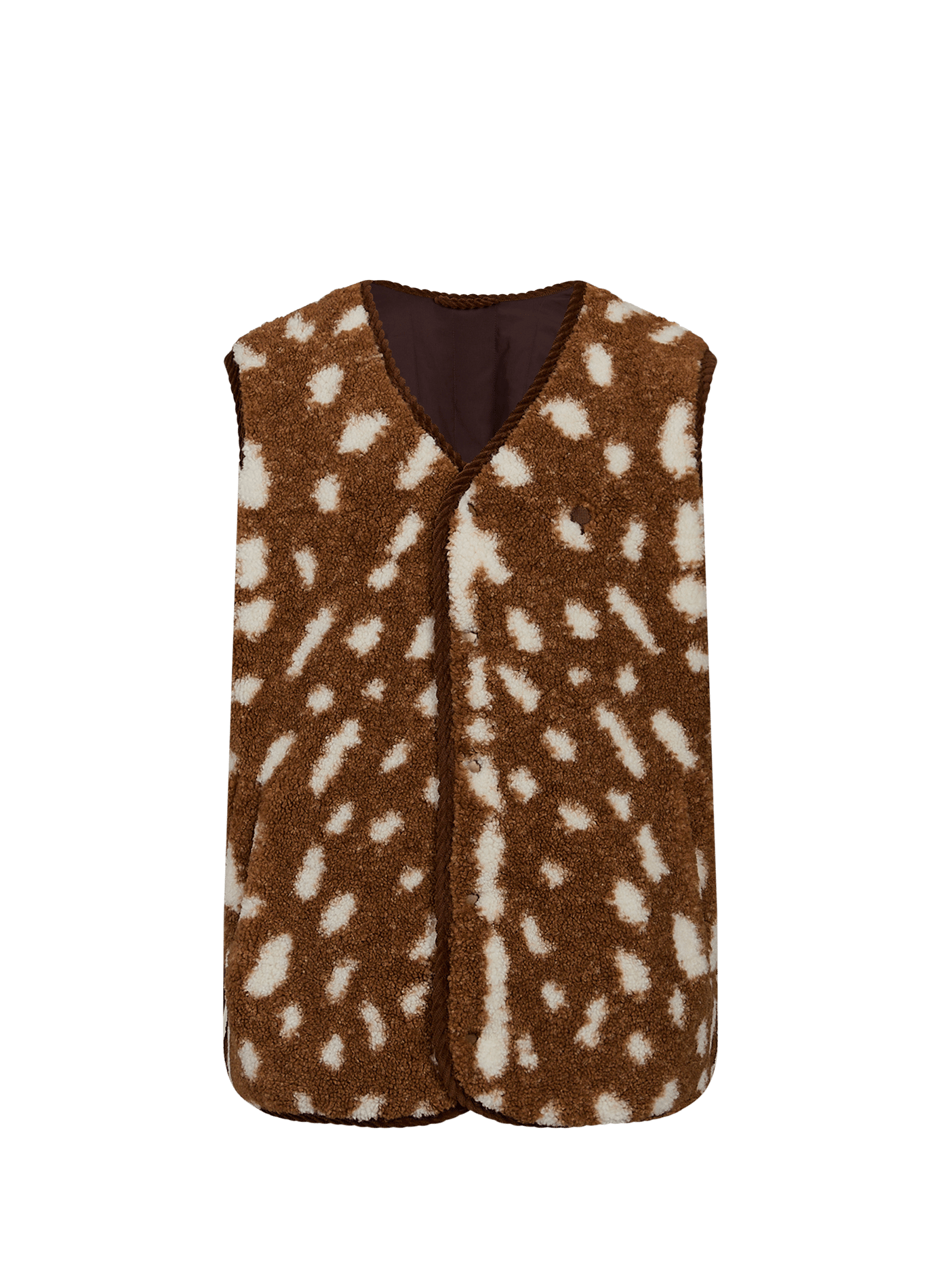 Gilet sans manches duveteux en coton mélangé FAGUO Marron