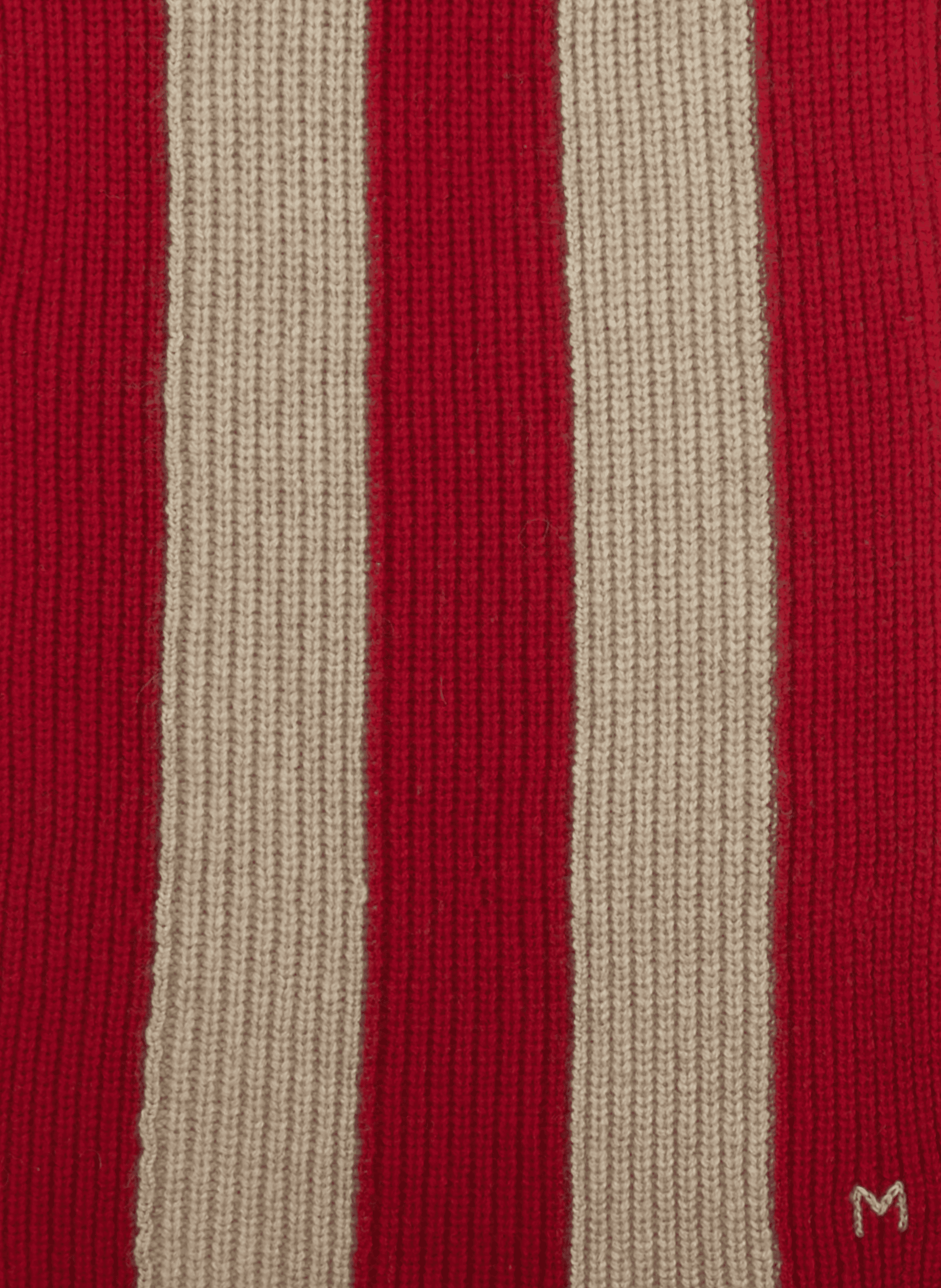 Striped merino wool scarf MOISMONT Red