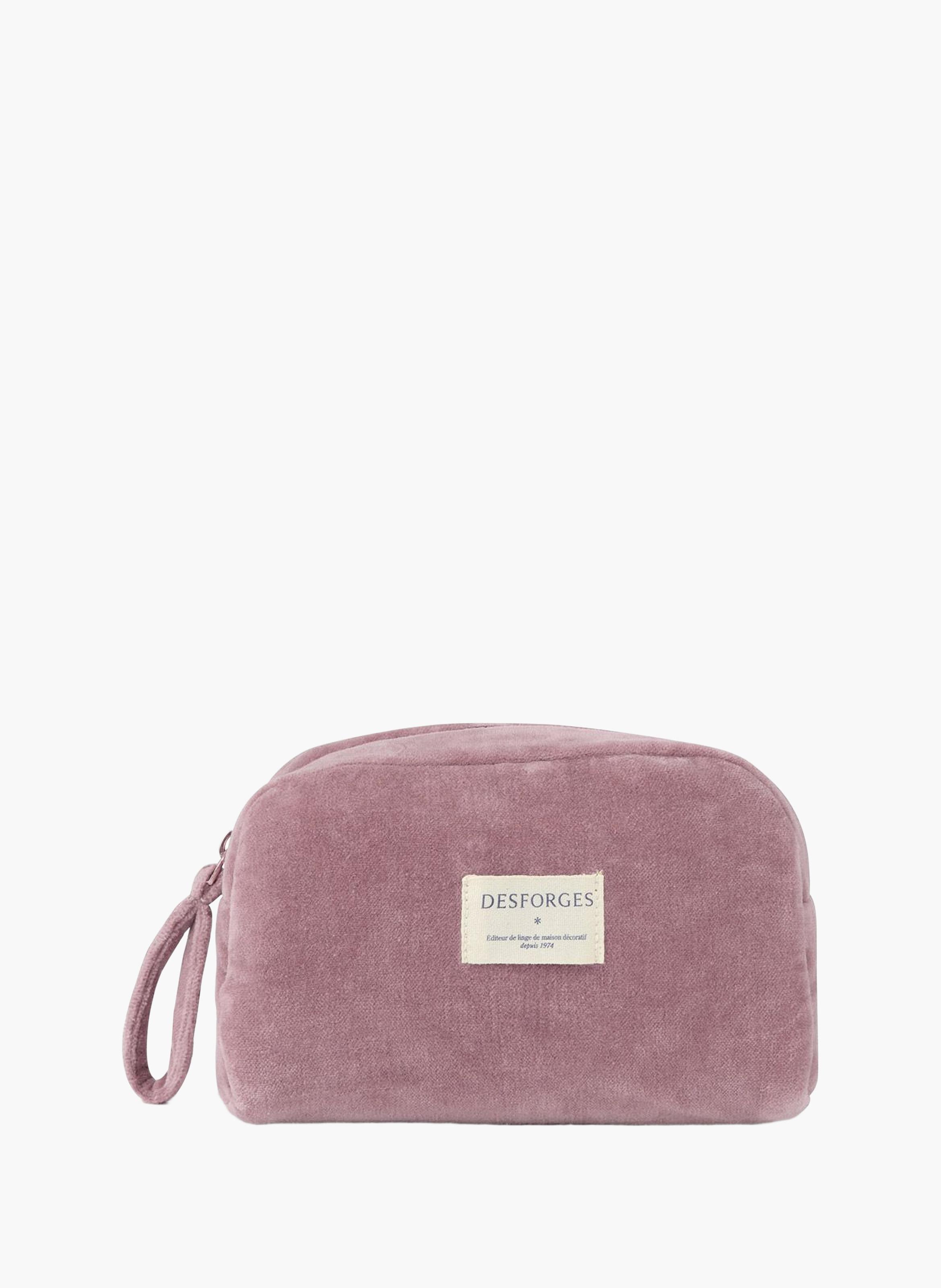 Trousse en velours, calypso DESFORGES Rose