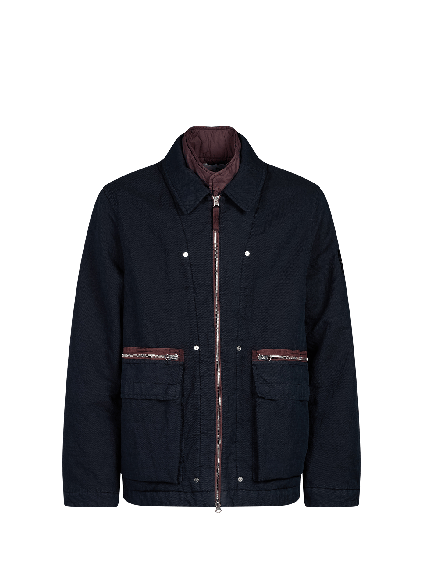 Blouson droit à doublure en coton mélangé STONE ISLAND Bleu