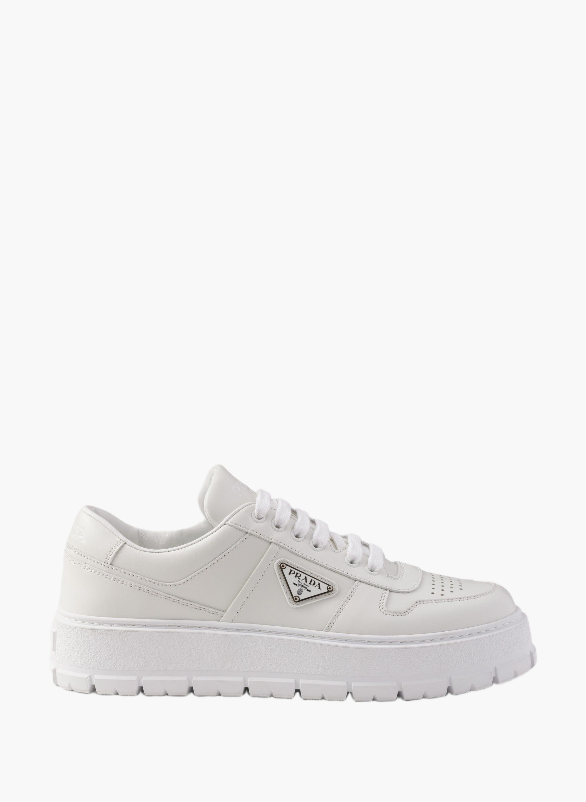 Sneakers en cuir PRADA Blanc