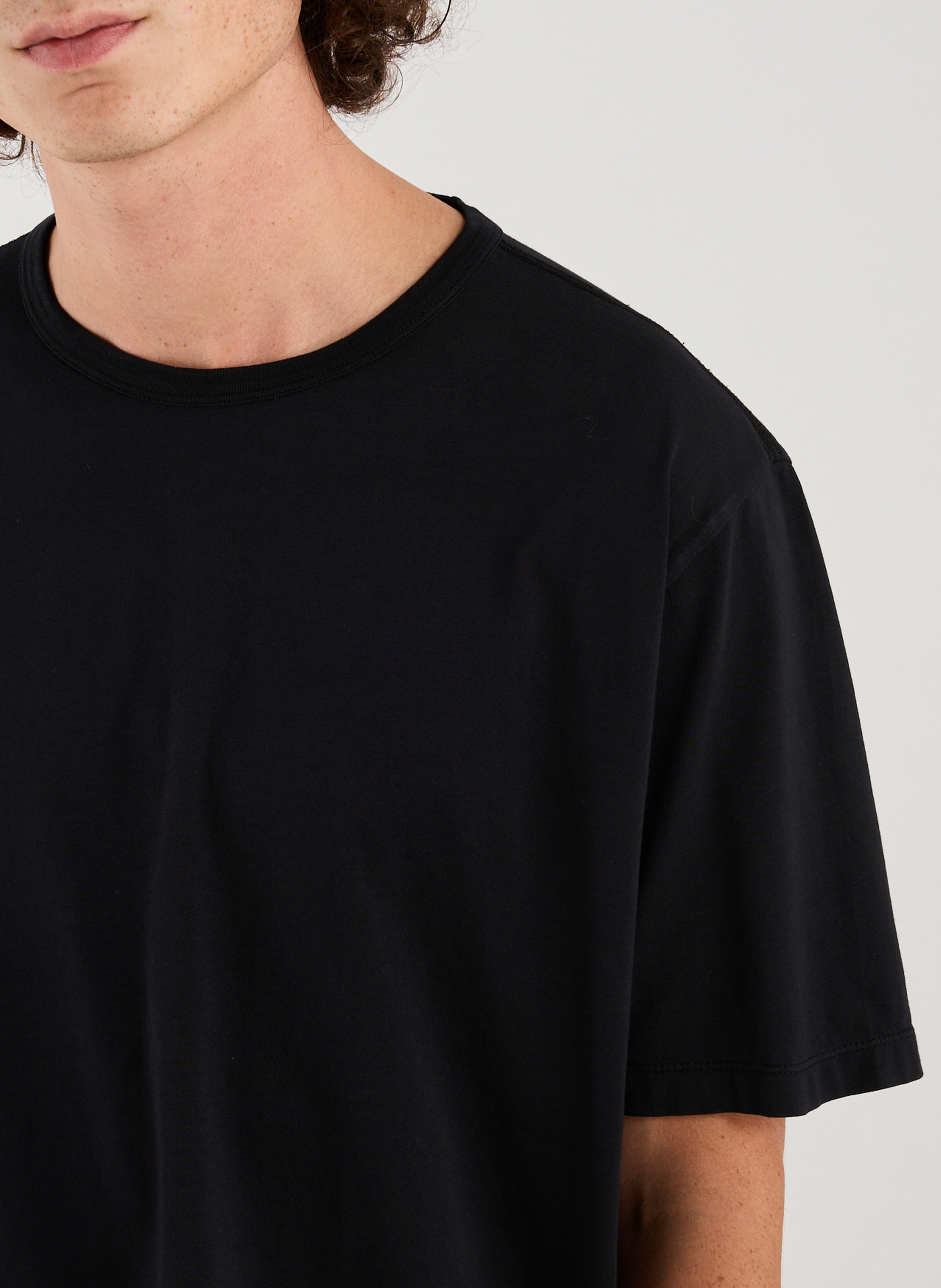 Gerader Baumwoll-T-Shirt OUR LEGACY Schwarz