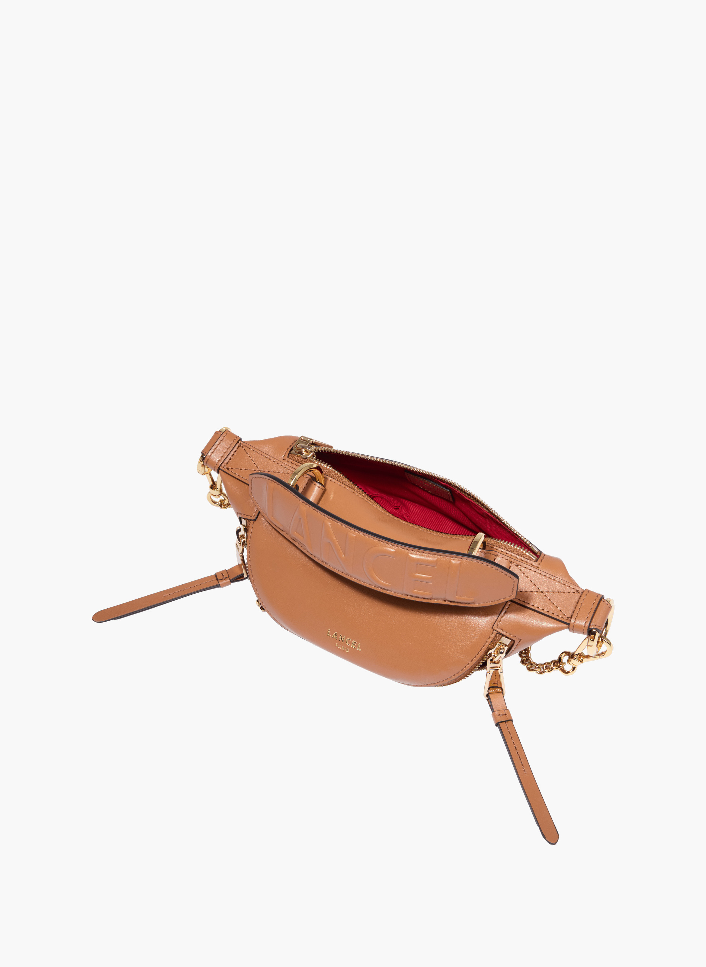 Mini sac porté croisé origami de lancel en cuir LANCEL Marron